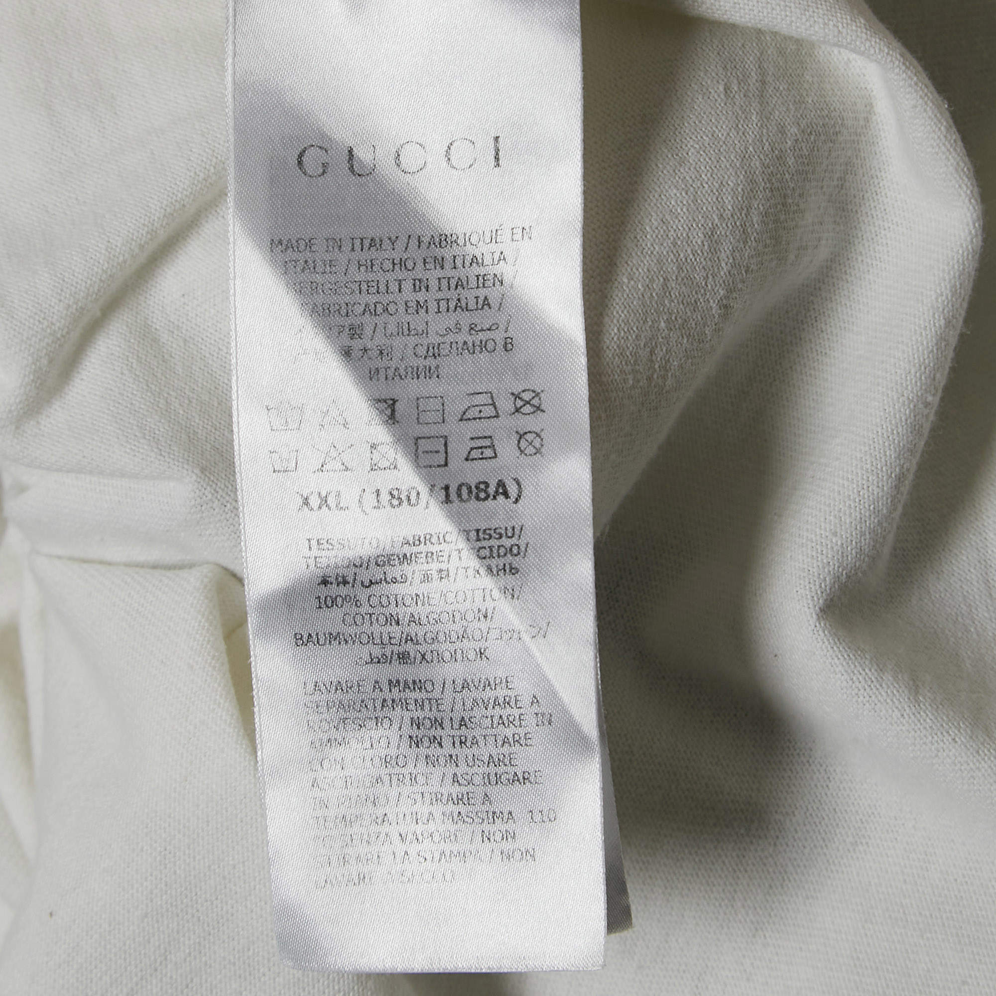 Gucci Gucci White 25 Eschatology 1921 Print Cotton T-Shirt Gucci Gucci White 25 Eschatology 1921 Print Cotton T-Shirt