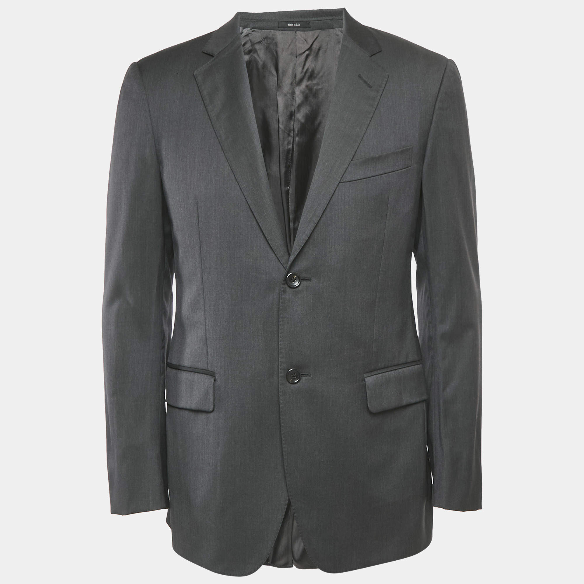 Gucci Grey Wool Tailored Single Breasted Blazer M