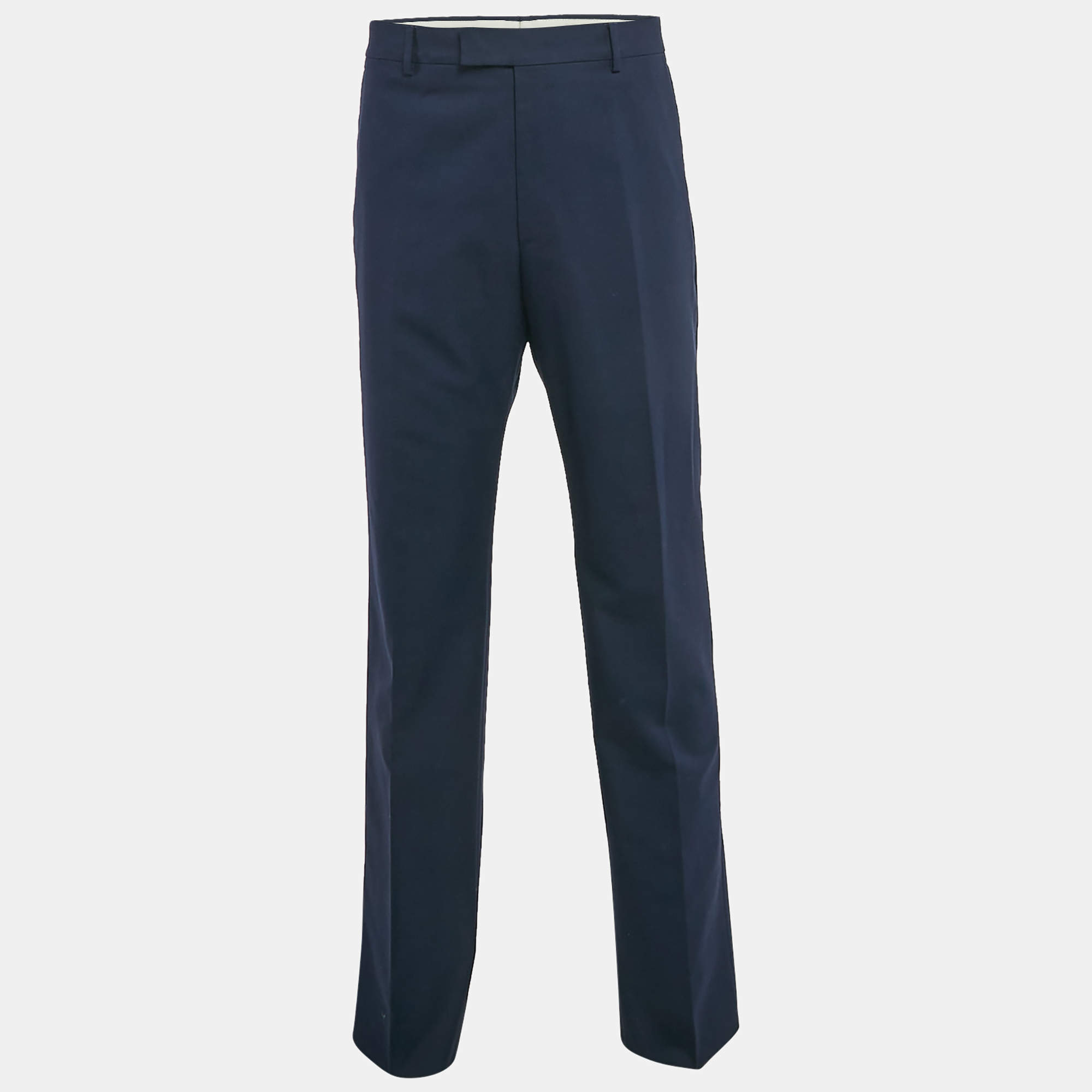 Gucci Navy Blue Cotton Tailored Trousers XXL