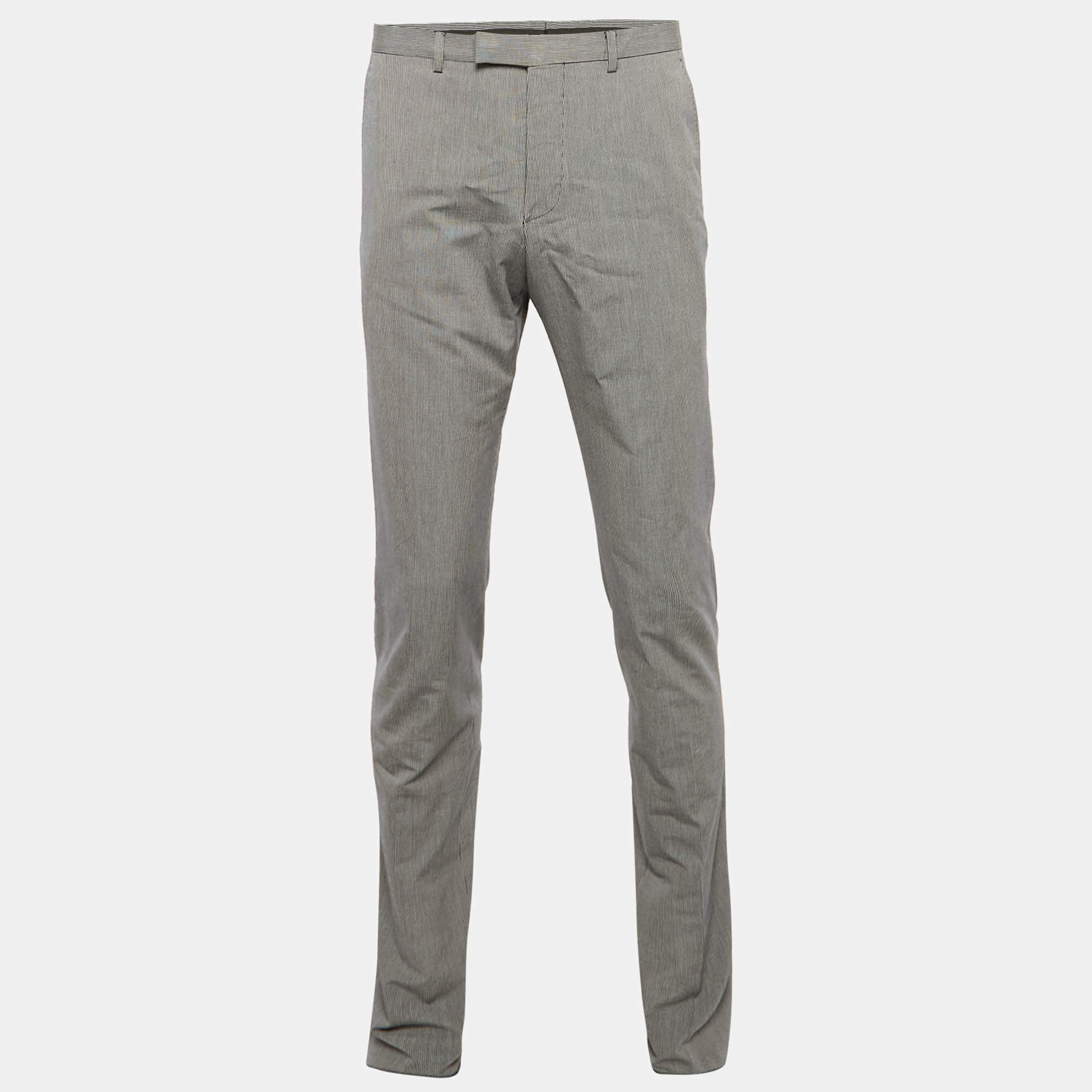 Gucci Blue Striped Cotton Formal Trousers M