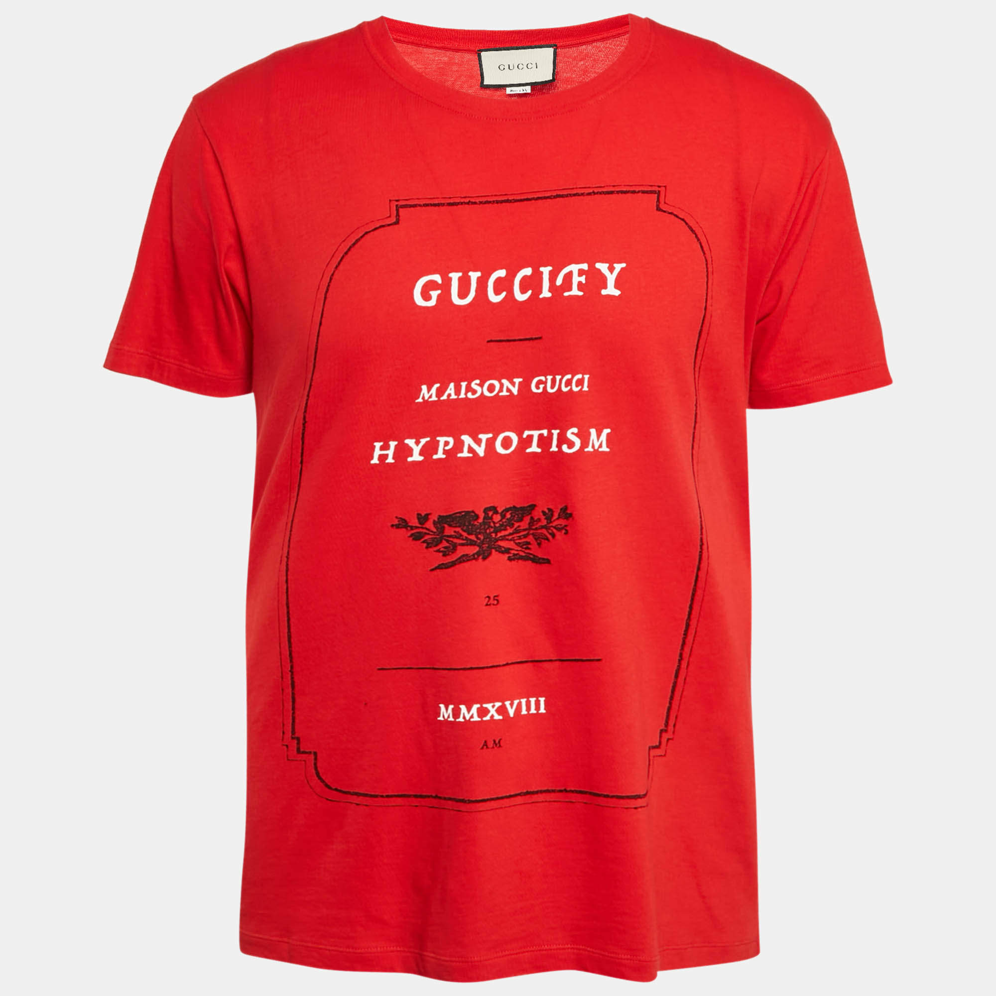 Gucci Red Printed Jersey Crew Neck T-Shirt S