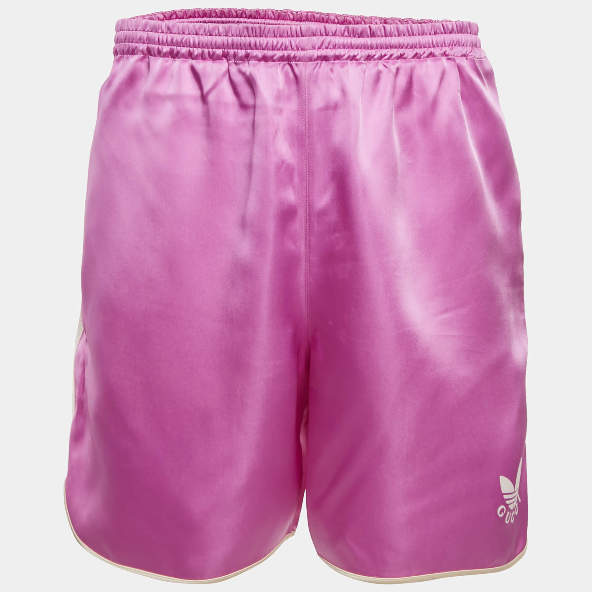 Gucci x Adidas Pink Satin Drawstring Shorts XL