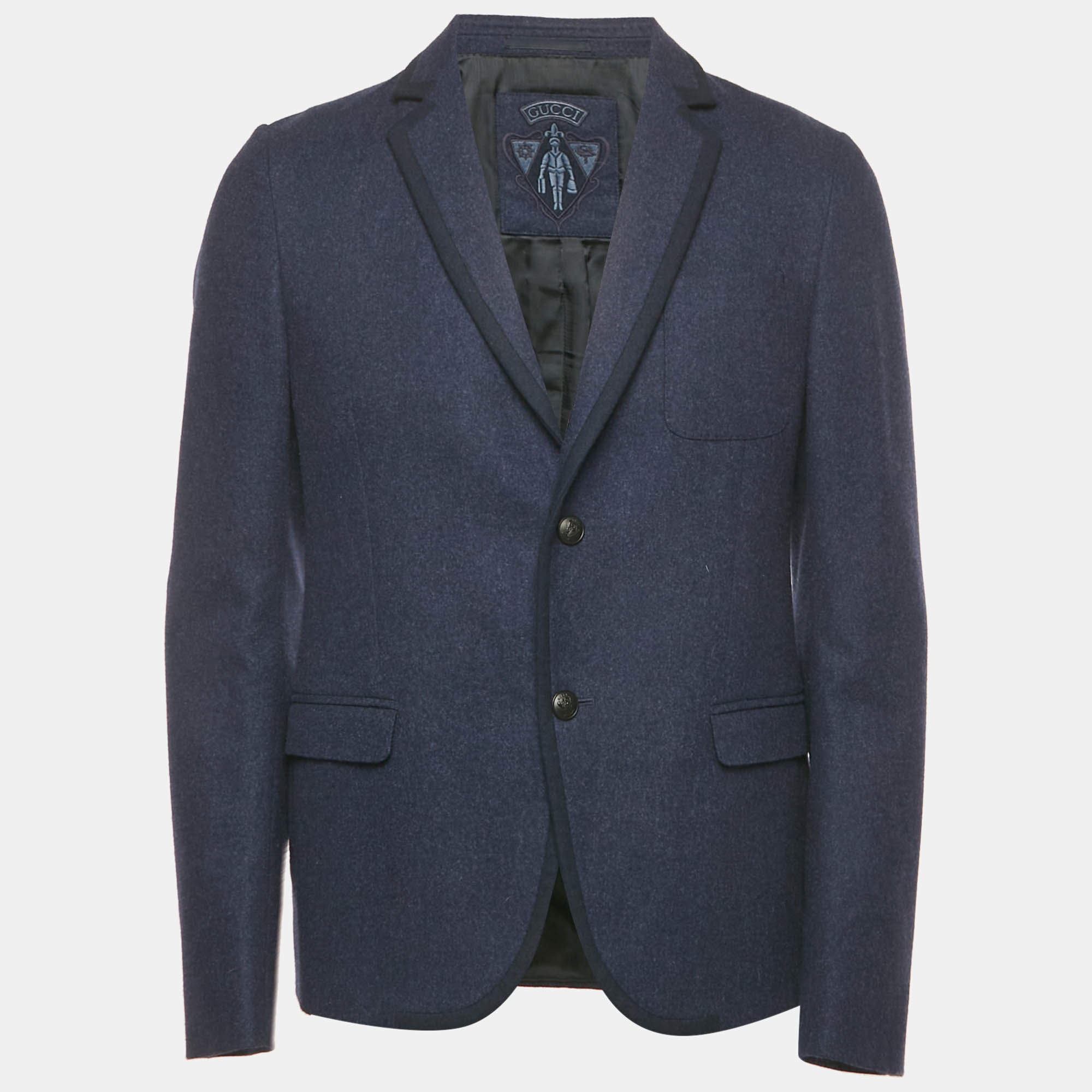 Prada Sport Navy Blue Re-Nylon Single Breasted Blazer L