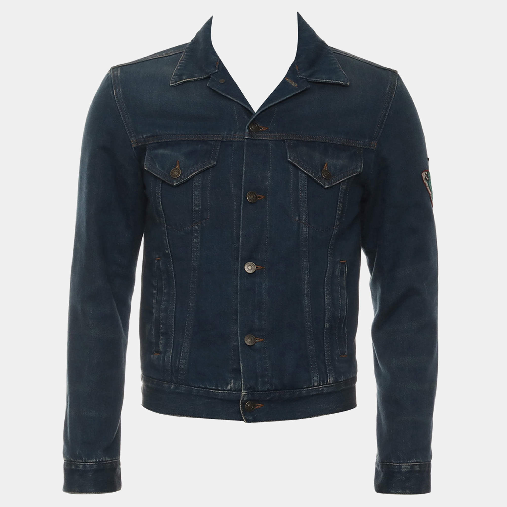 مملوكة مسبقًا Gucci L'Aveugle Par Amour Denim Jacket FR 44