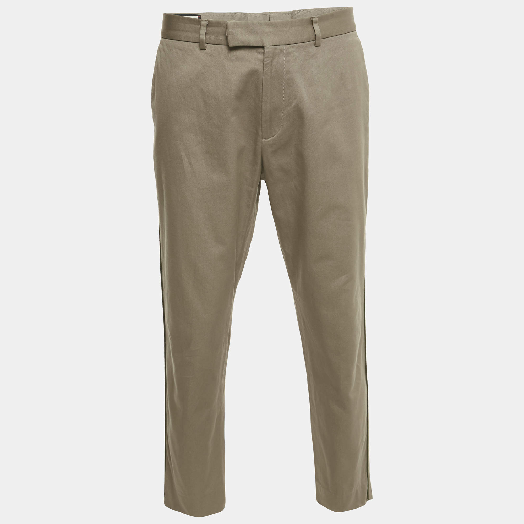 Pre Owned Gucci Beige Gabardine Trousers XL
