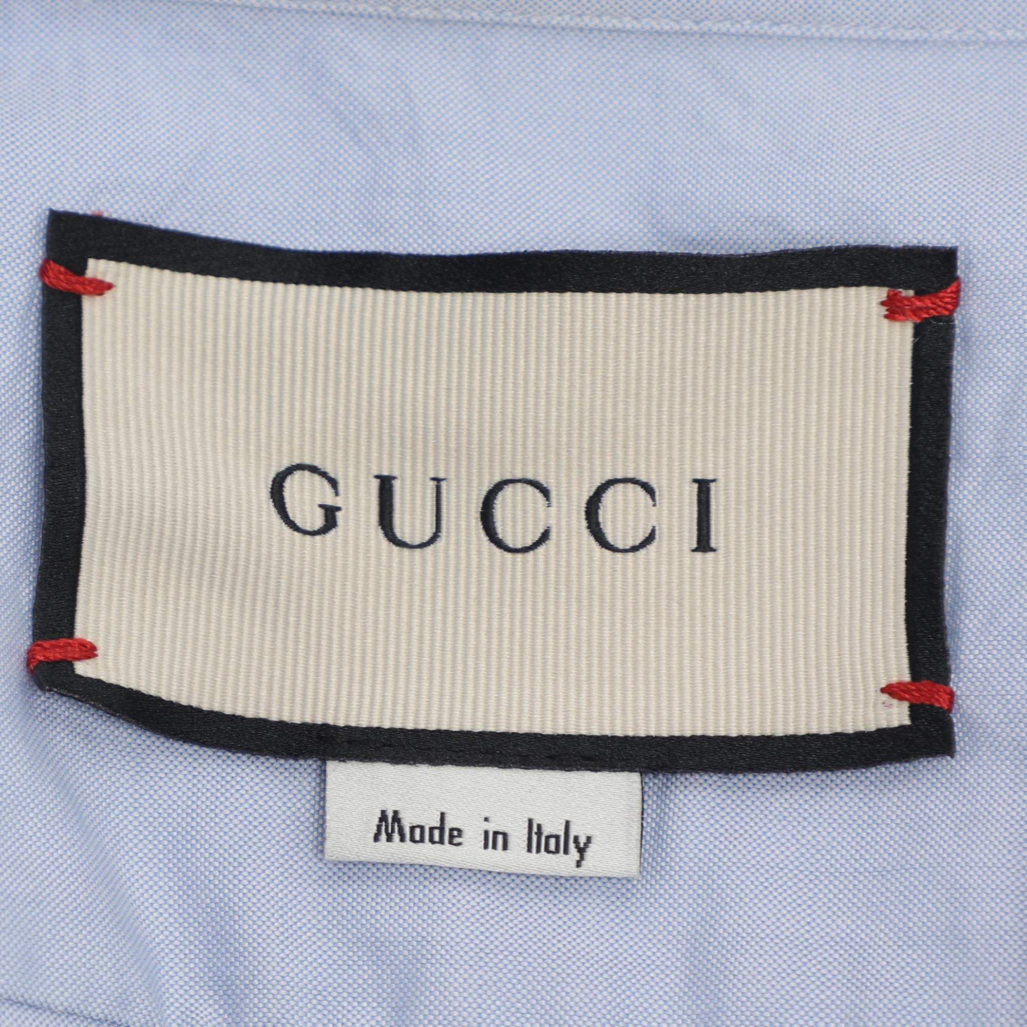 Fashion Used Gucci Clothes Gucci Blue Snake Embroidered Collar