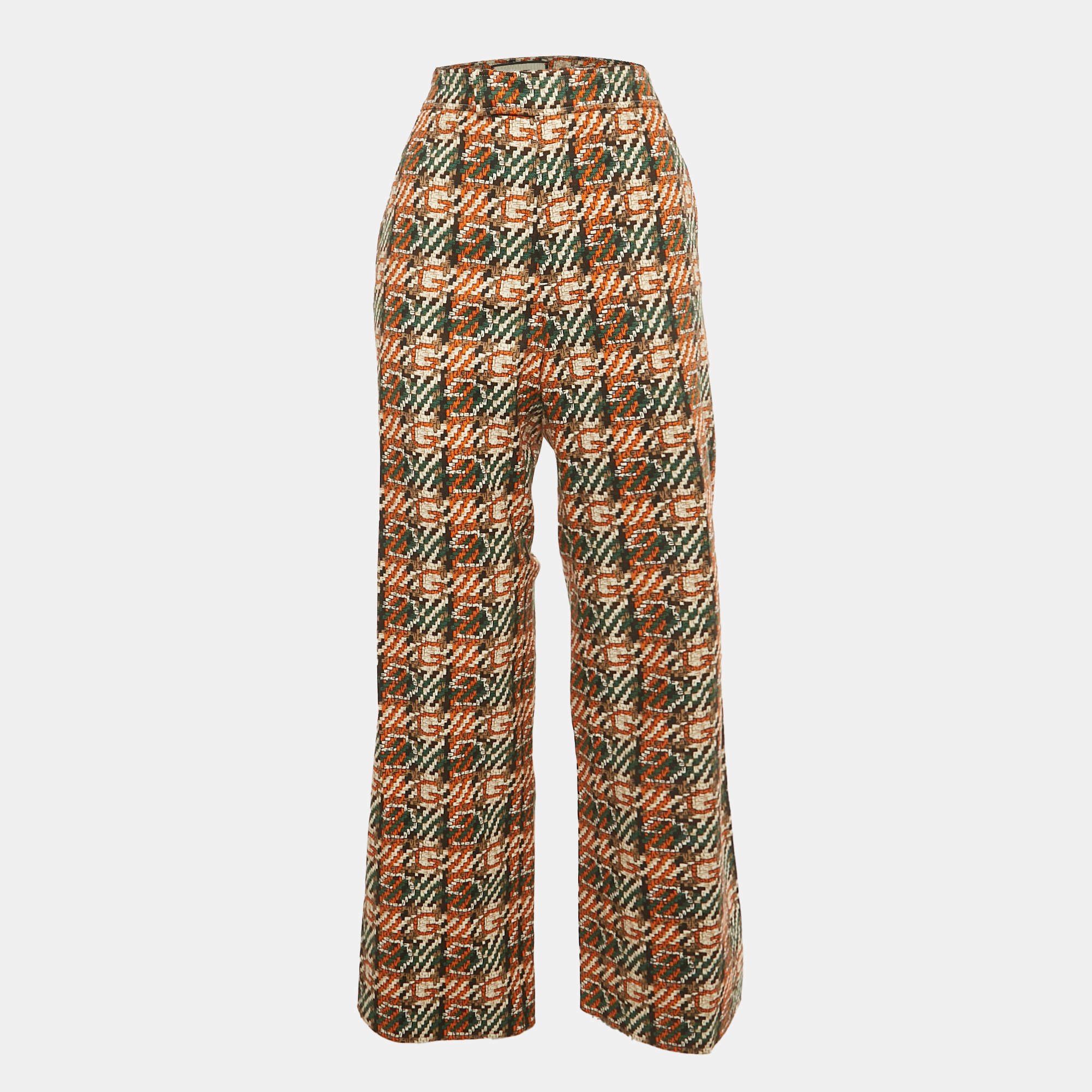 Pre Owned Gucci Multicolor Patterned Cotton Trousers M
