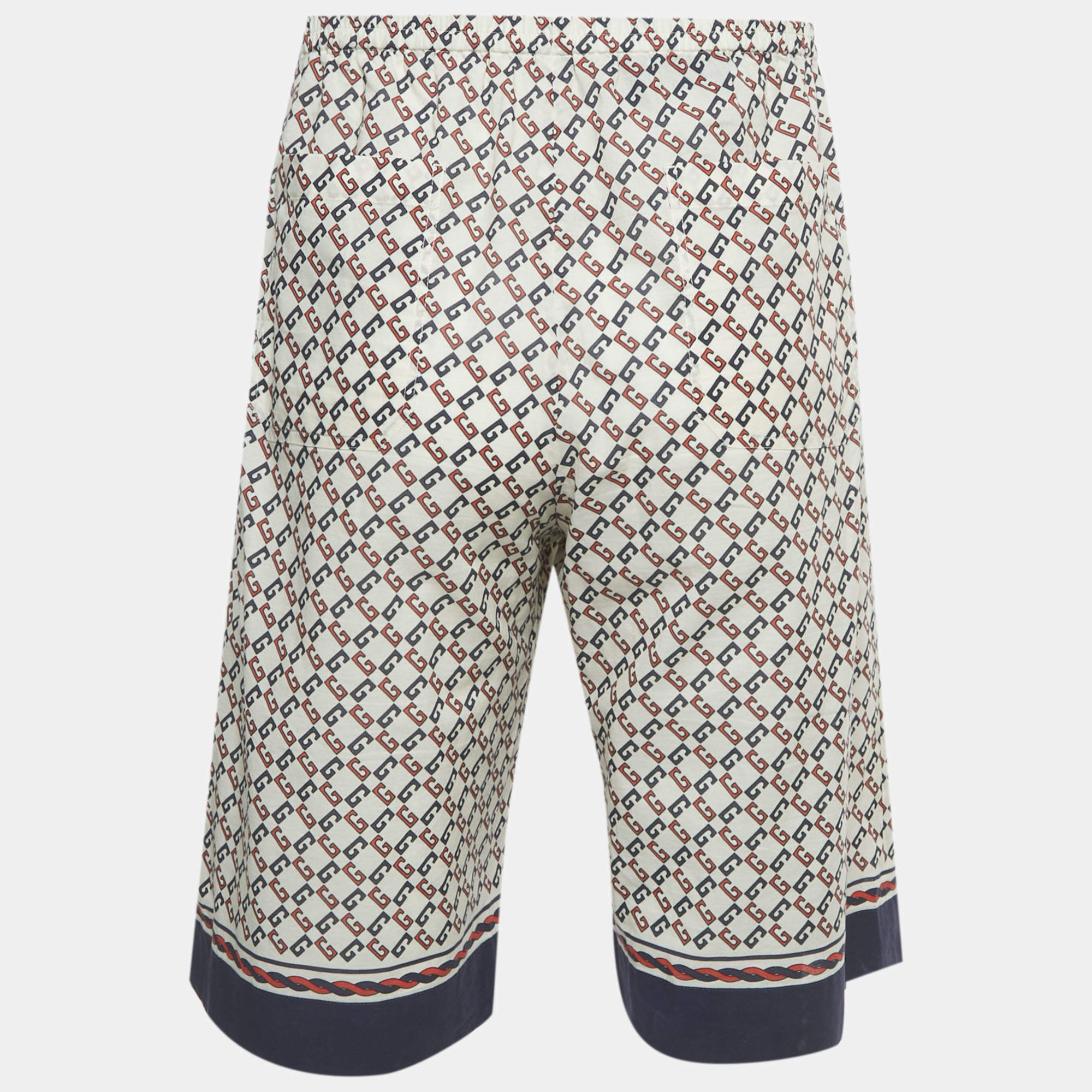 【未使用タグ付】adidas x GUCCI Macro GG柄Shorts Authentic Adidas X Gucci Macro GG Trefoil Print Silk Bermuda