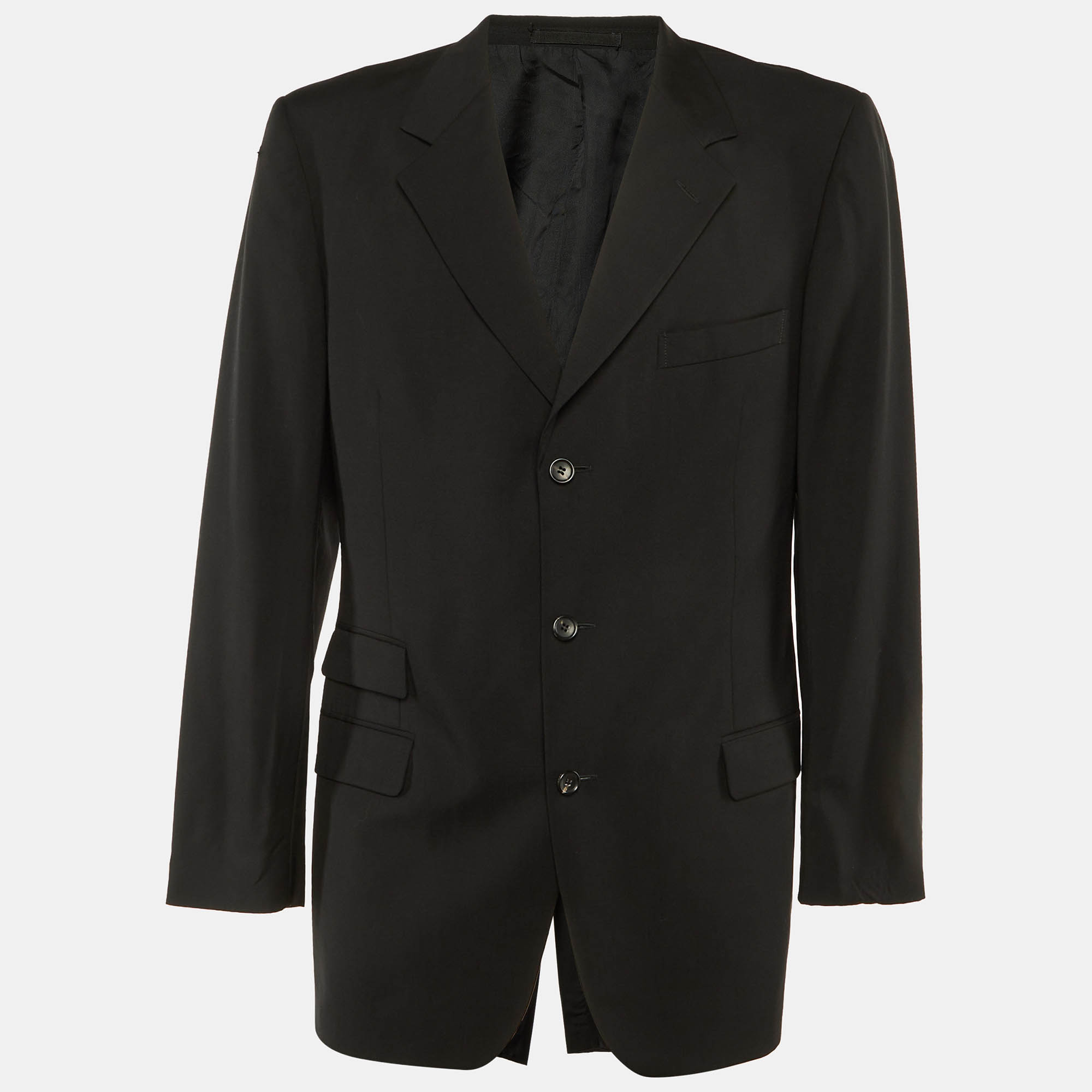 Pre Owned Gucci Black Wool Single Breasted Blazer XXXL