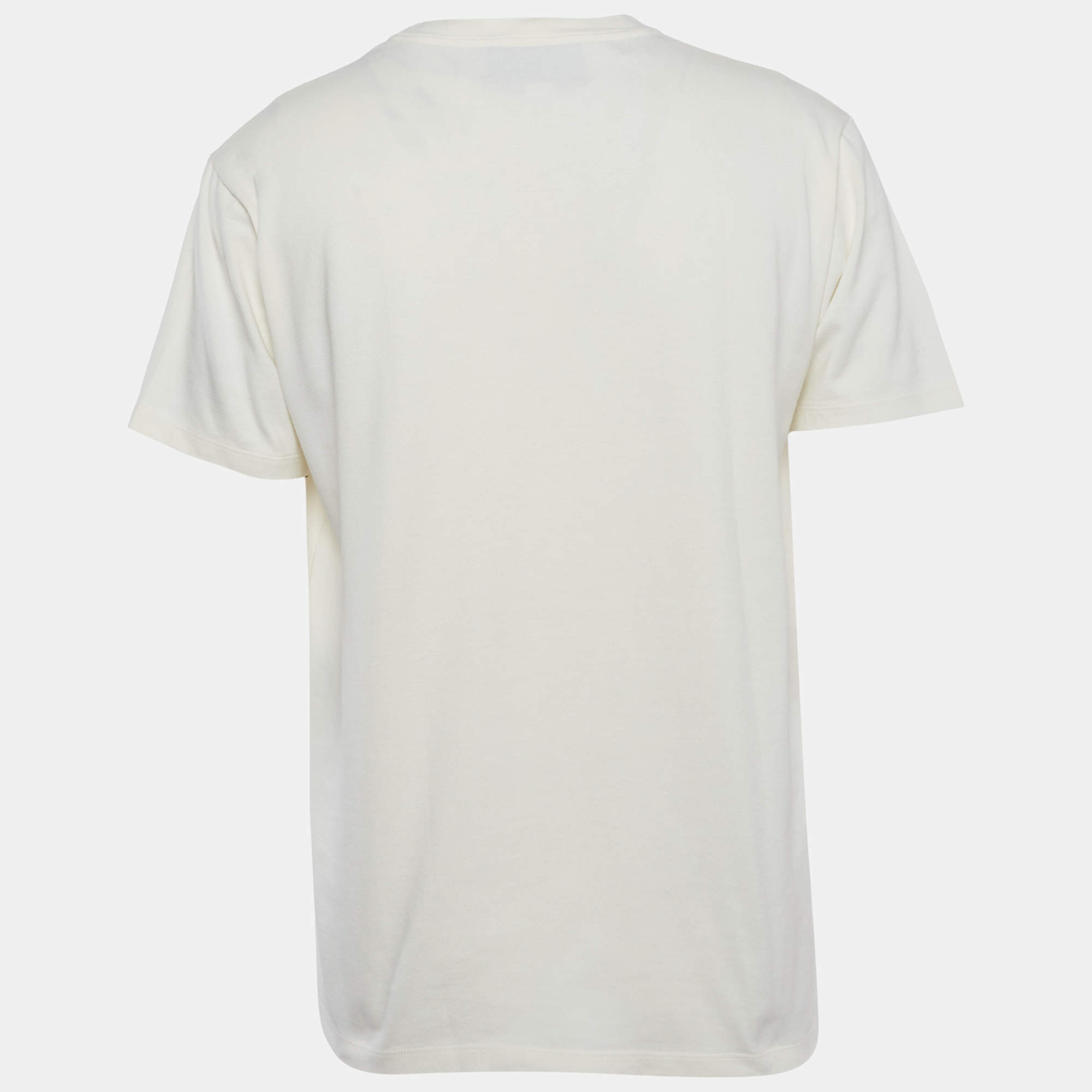 Gucci Red L'Aveugle Par Amour Print Cotton Crew Neck T-Shirt M