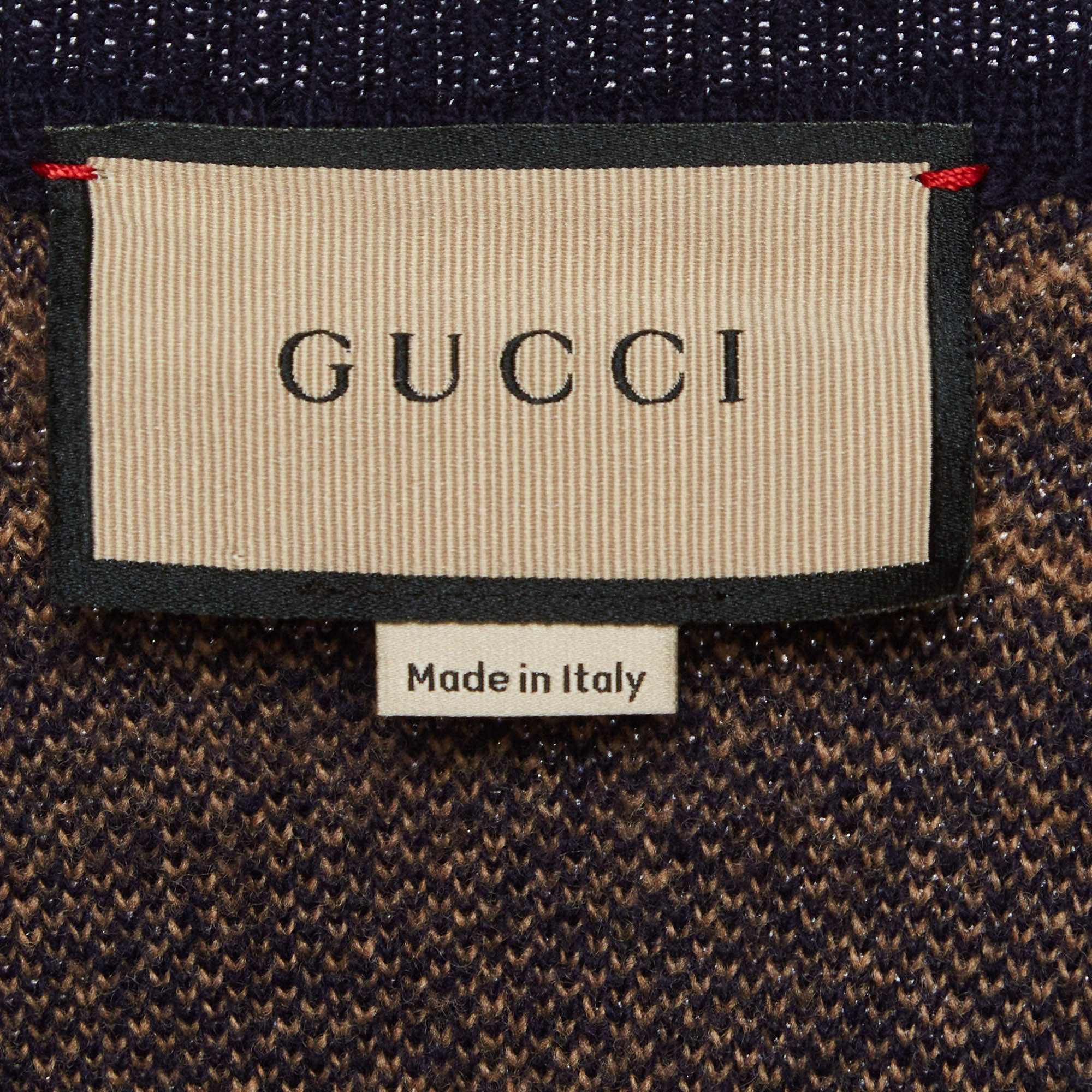 Gucci Green Wool Cable Knit V-Neck Sweater L Gucci | TLC