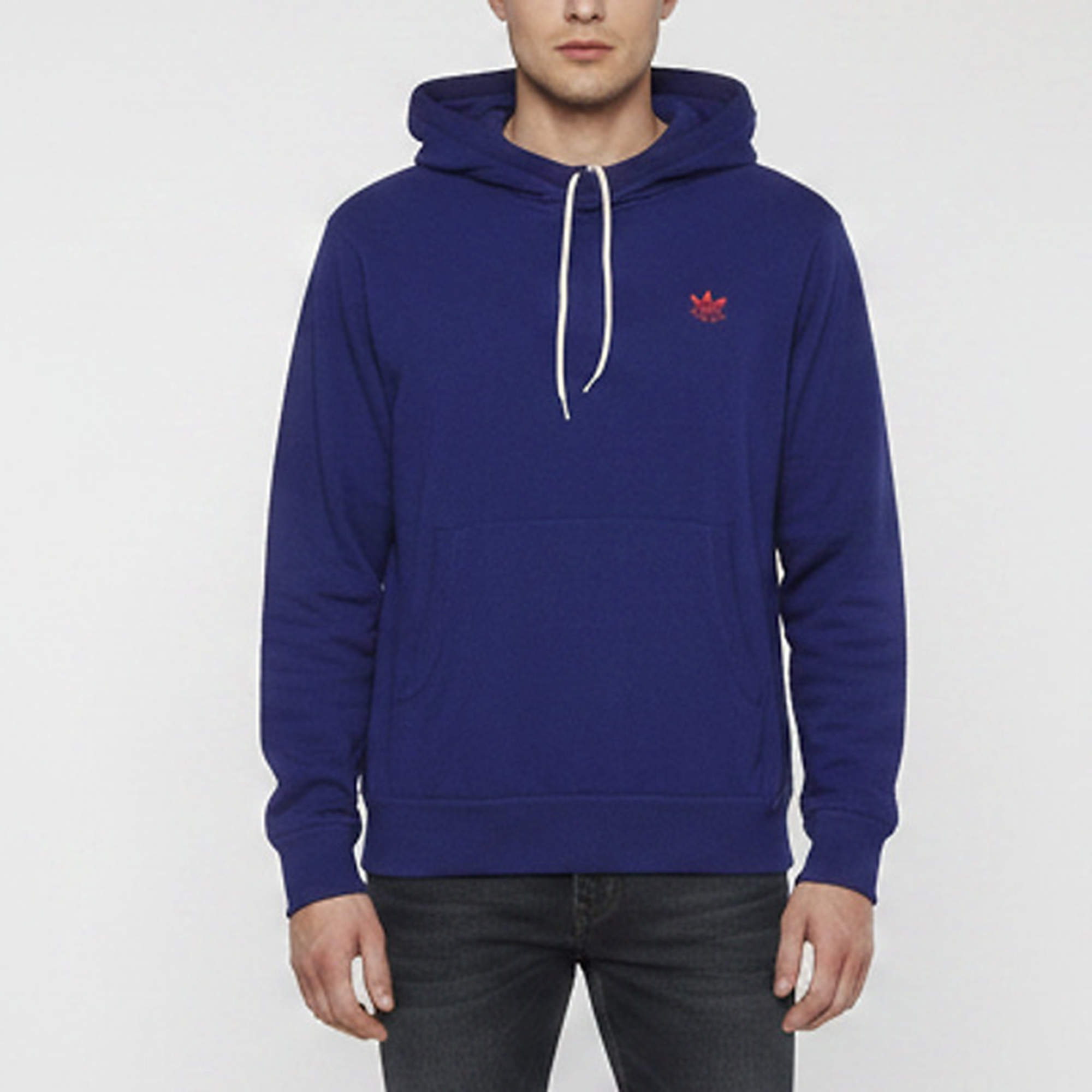 Pre Owned Gucci  X Adidas Blue Logo Embroidered Wool Knitted Hoodie M
