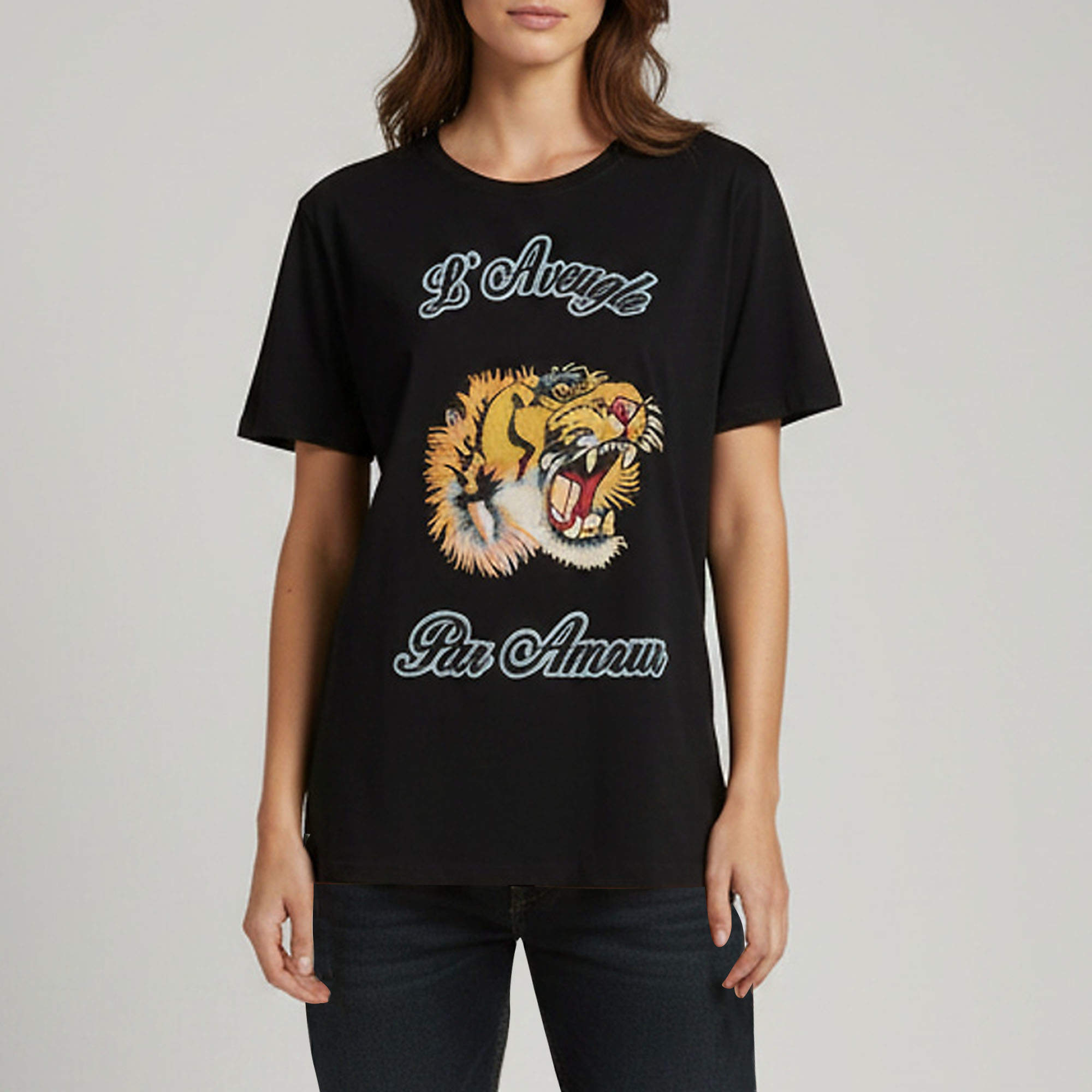 Pre Owned Gucci Black L'Aveugle Par Amour Graphic Jersey T-Shirt L