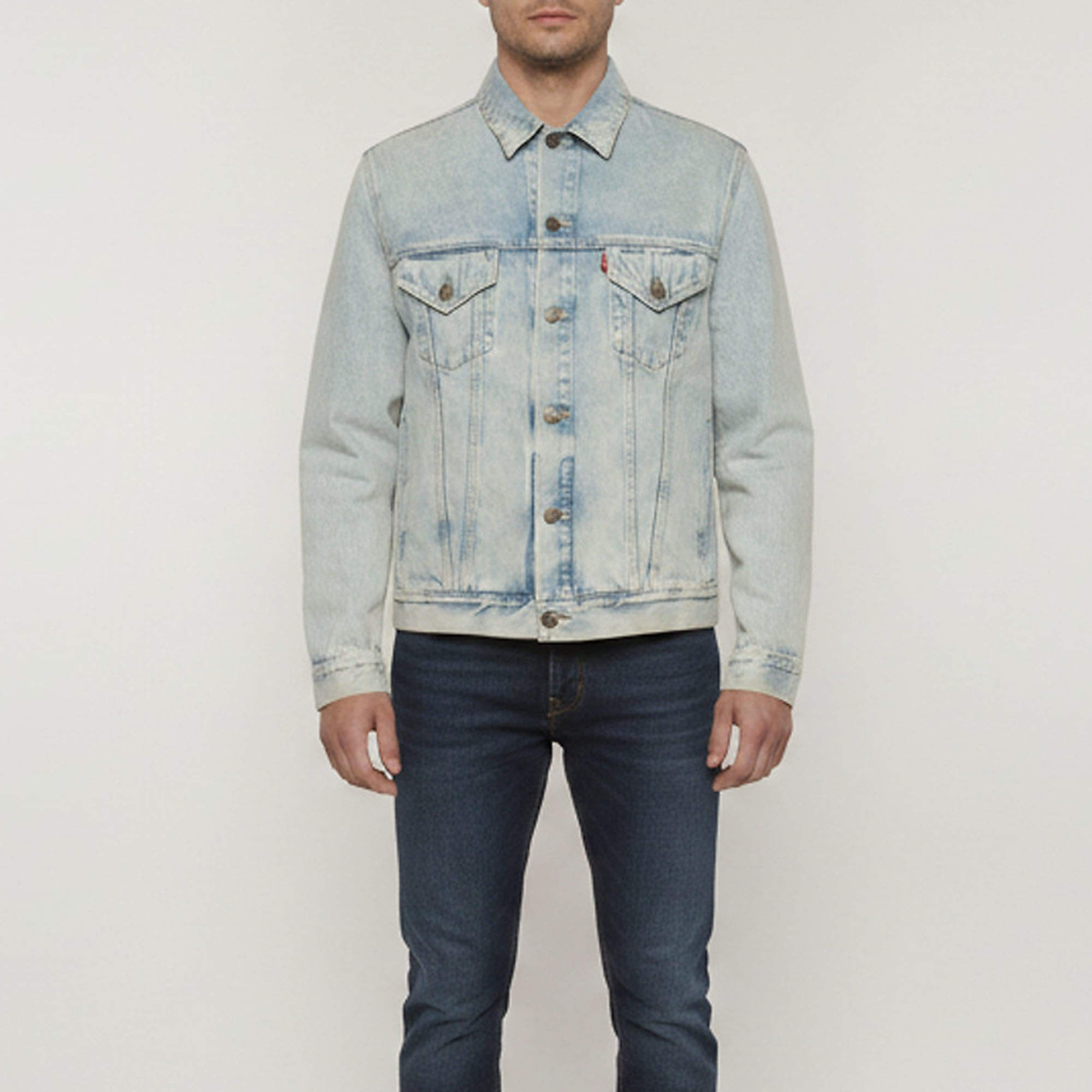 Pre Owned Gucci Blue Denim Angry Cat "LOVED" Embroidered Button Up Jacket L
