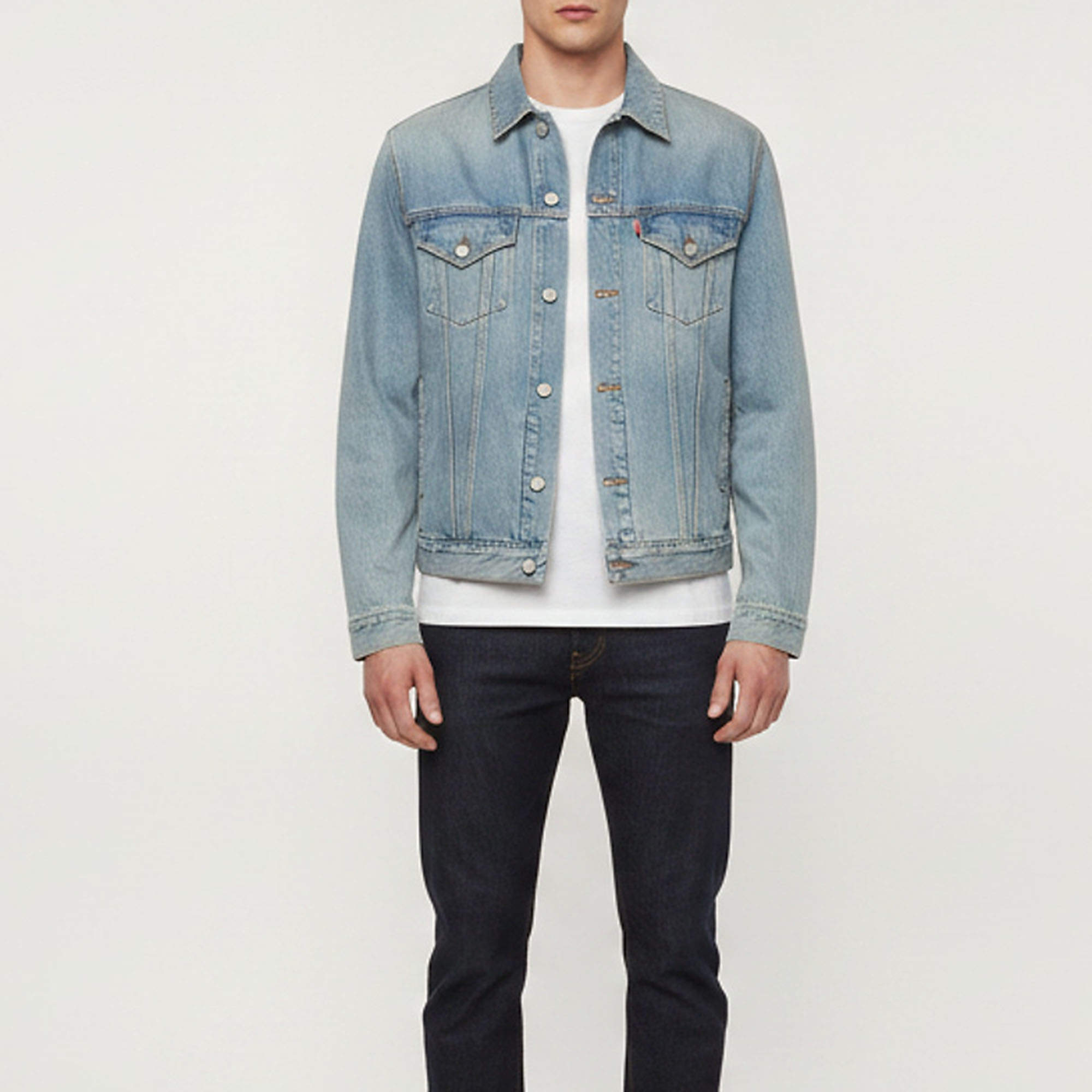Pre Owned Gucci Blue Denim L'Aveugle Par Amour Button Up Jacket L