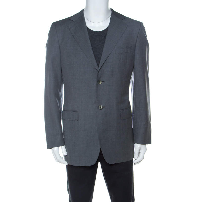 Gucci Grey Wool Classic Blazer L