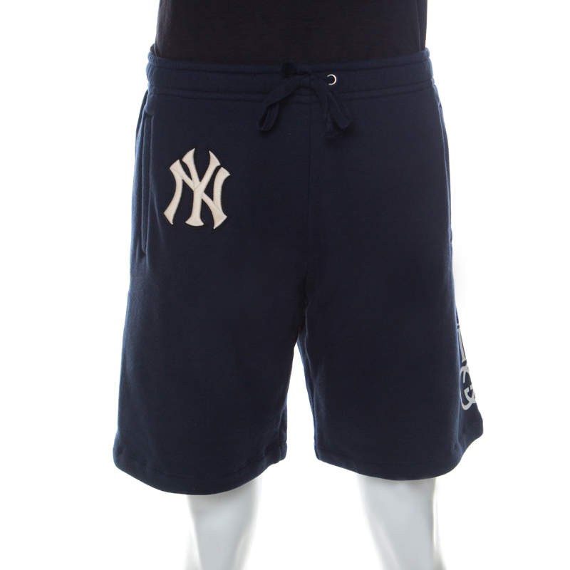 Gucci Navy Blue Cotton NY Yankees Patch Shorts S 
