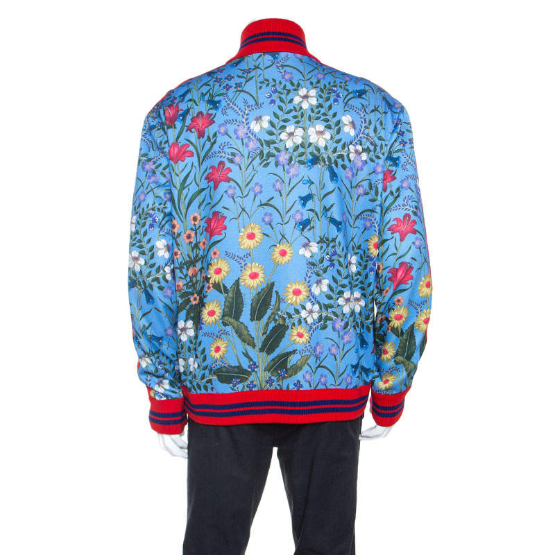 floral silk track jacket