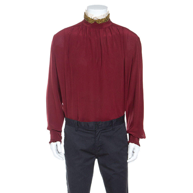 burgundy gucci shirt