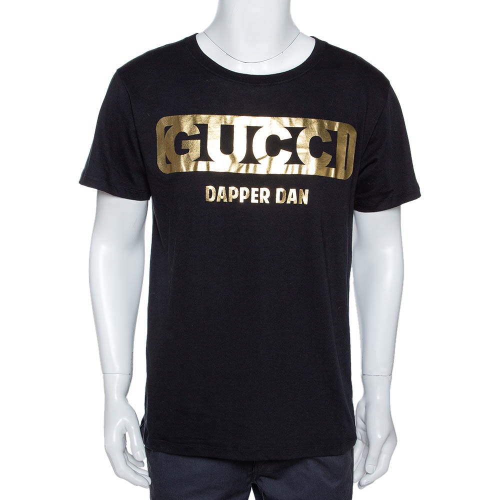 Gucci Black Cotton Dapper Dan Oversized Crew Neck T Shirt M 