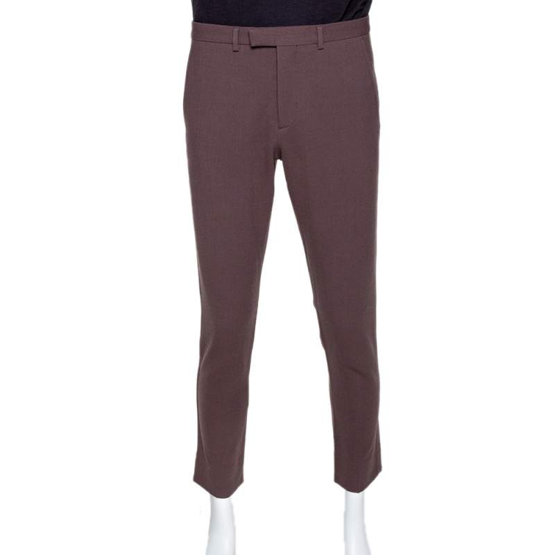Gucci Brown Stretch Wool Trousers M
