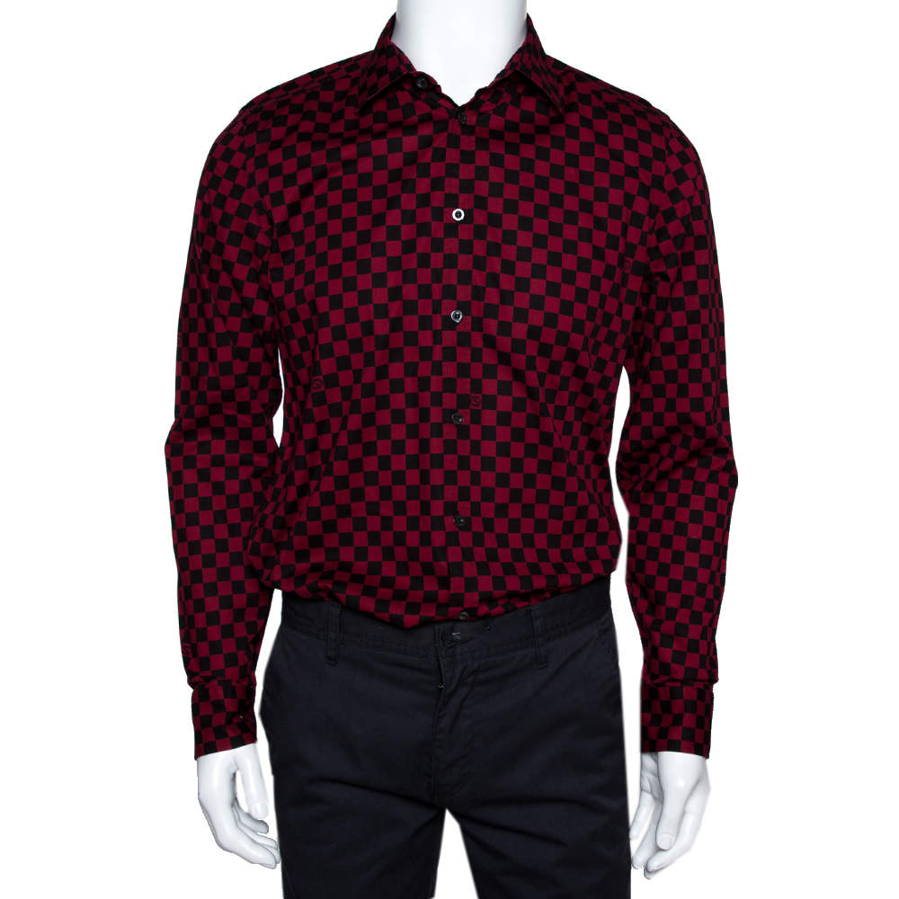 red and black gucci shirt