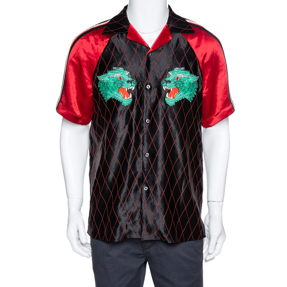 gucci panther bowling shirt