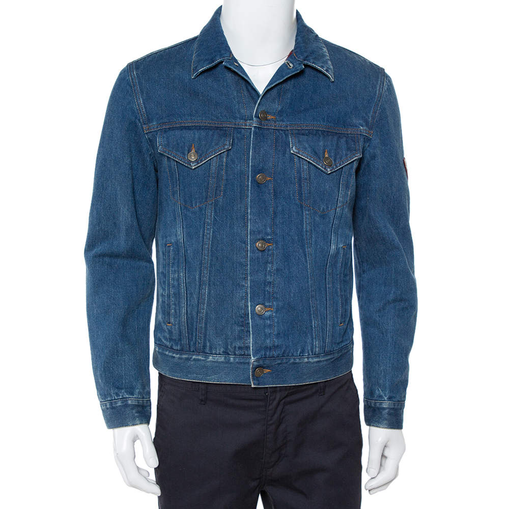 Gucci Blue Tiger Embroidered Denim Jacket M Gucci | The Luxury Closet