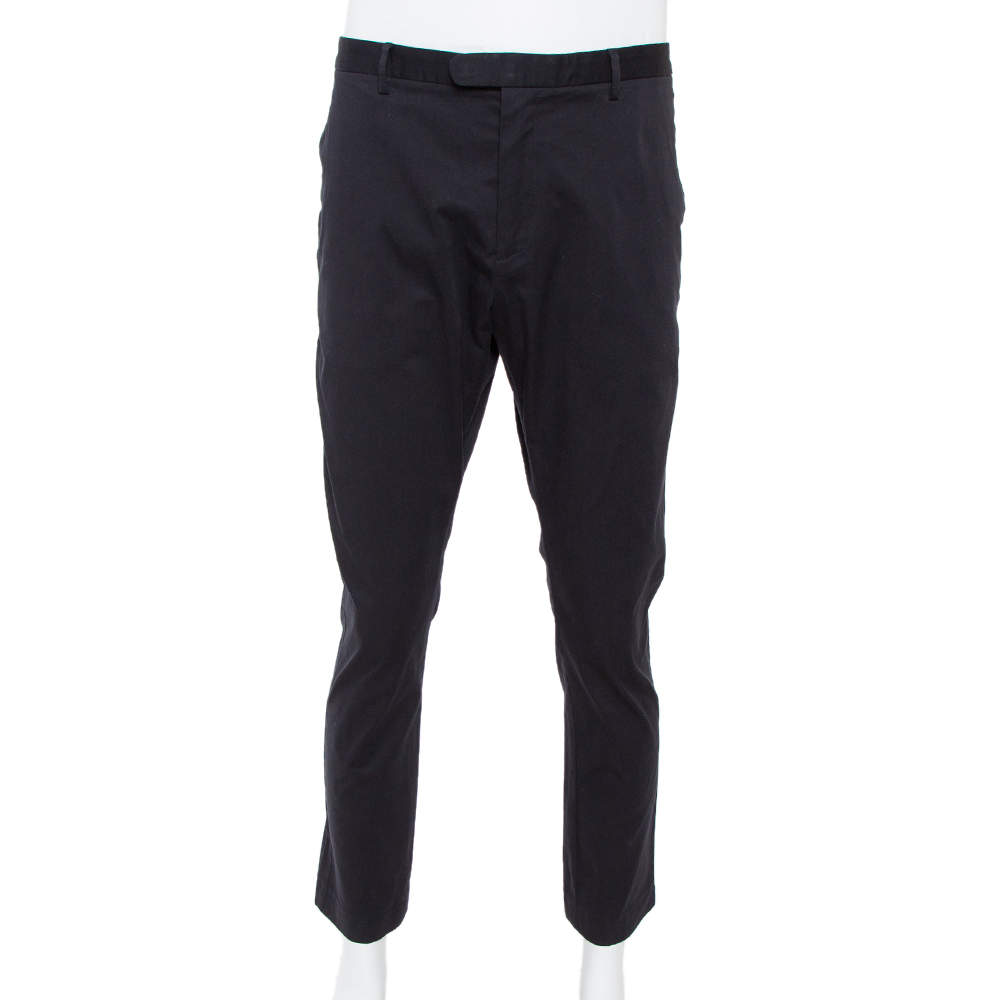 Gucci Black Cotton Straight Leg Chino Trousers XXXL