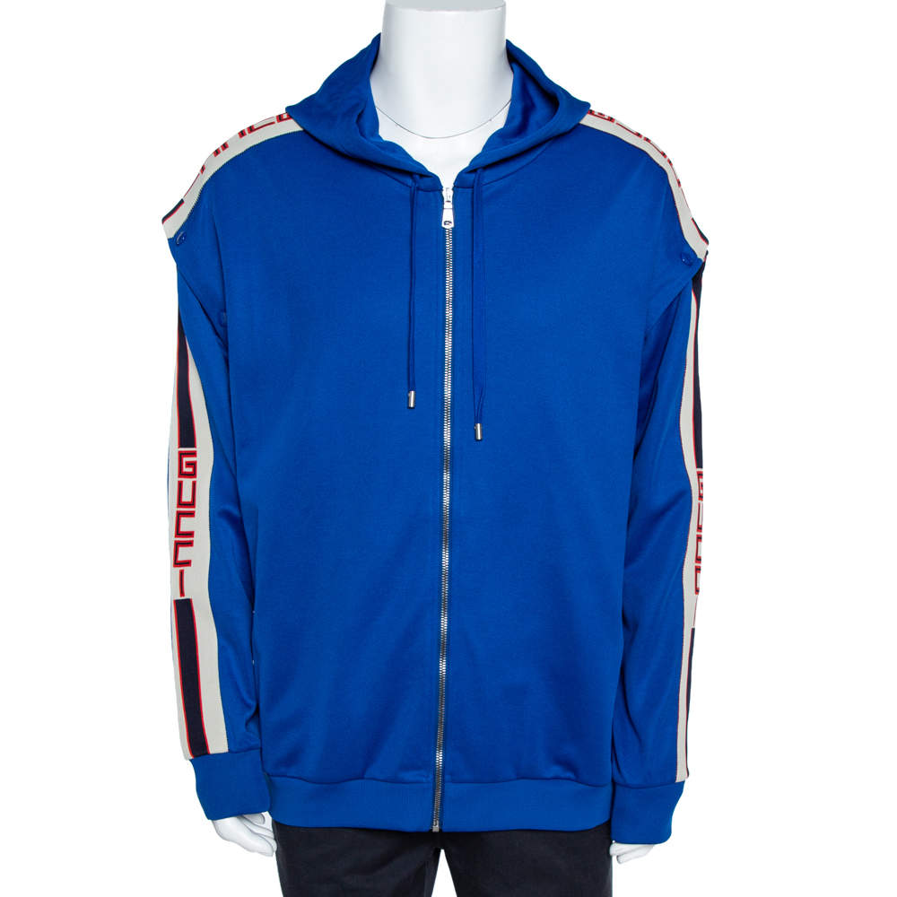 Gucci Blue Detachable Sleeve Detail Zip Front Hoodie L Gucci | The ...