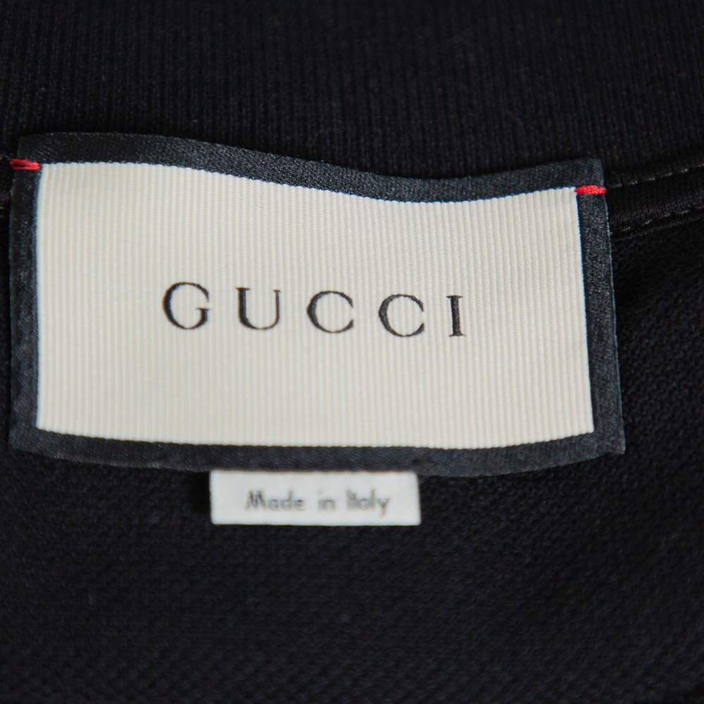 Gucci - Cotton-piqué polo shirt black - The Corner