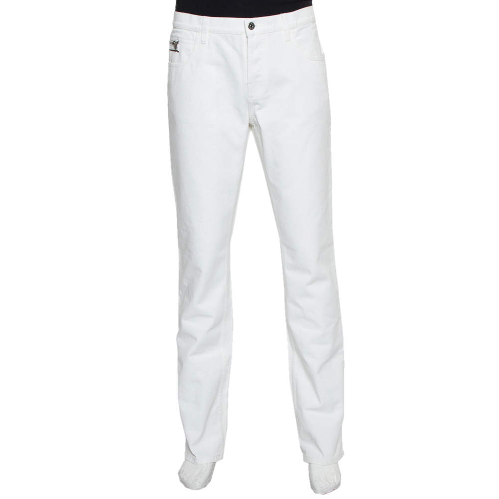 Pre Owned Gucci White Denim Skinny Jeans XXL