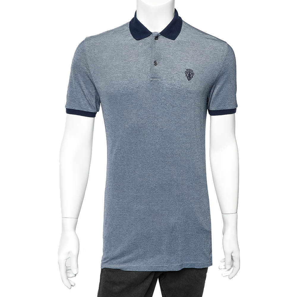 Pre Owned تي شيرت بولو غوتشي قطن مطرز بالشعار مقاس متوسط - ميديوم