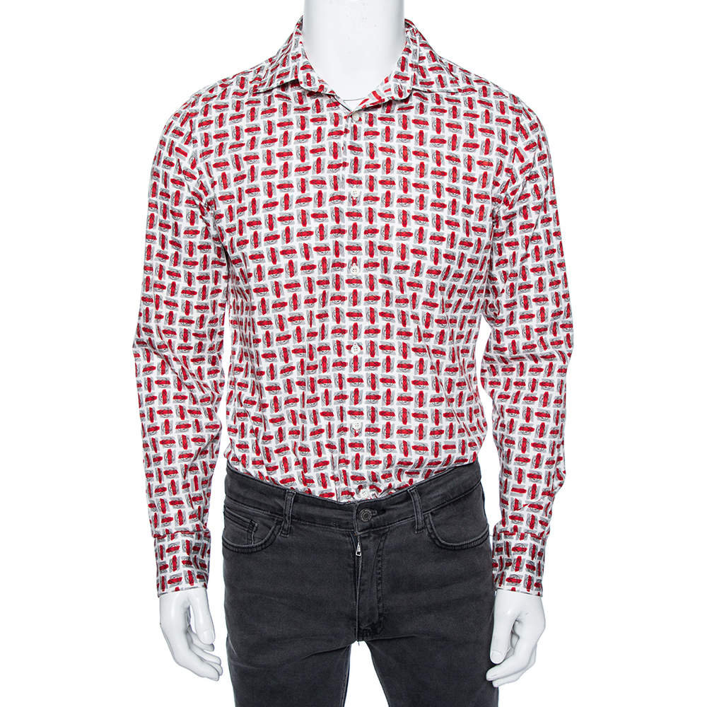Gucci Multicolored Abstract Print Cotton Button Front Shirt M