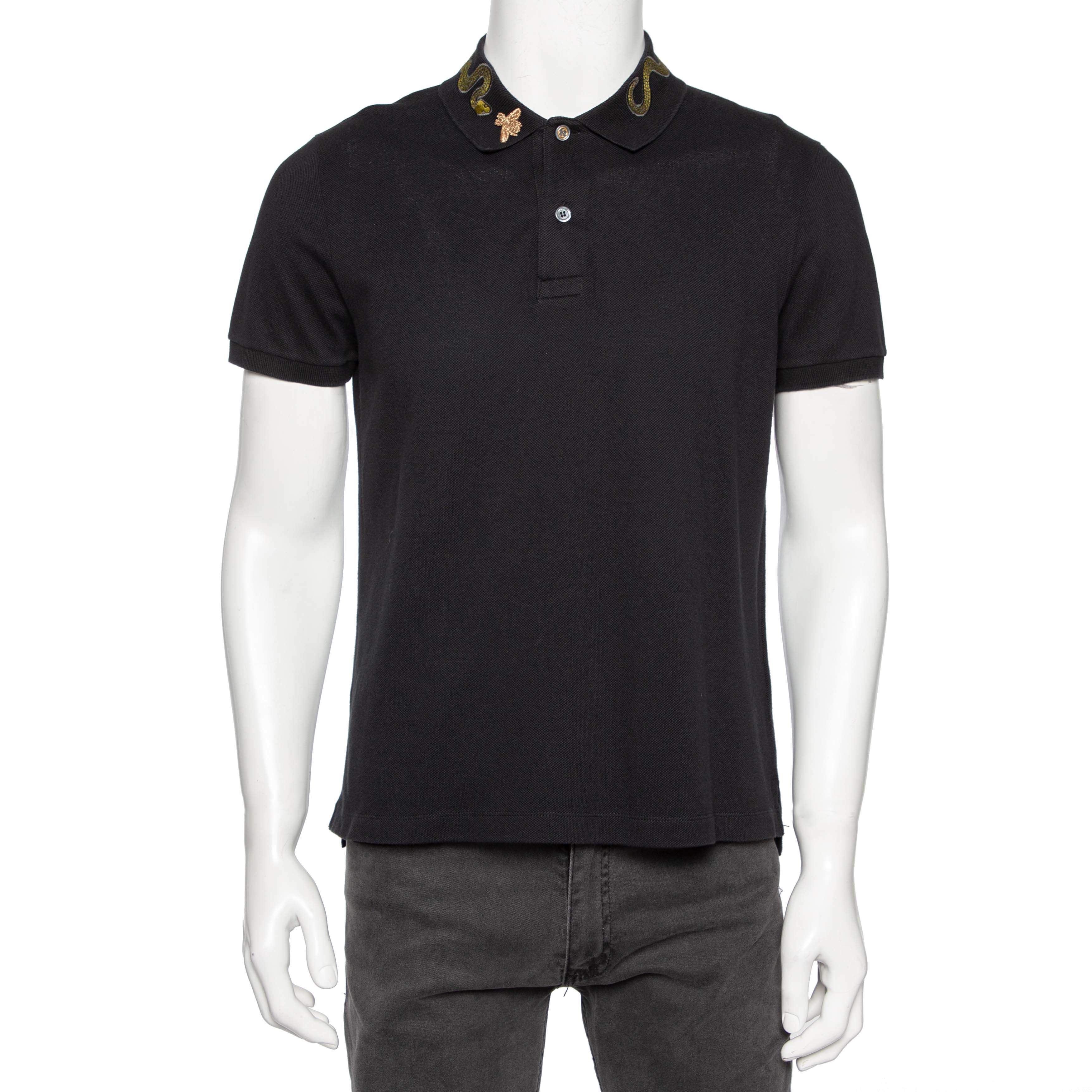 Black cheap gucci polo