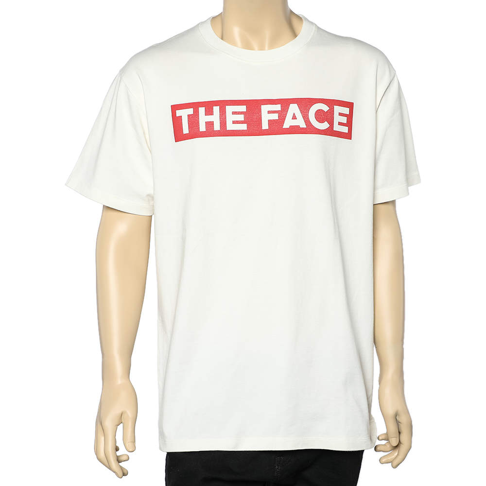 Gucci Cream The Face Printed Cotton Oversized T-Shirt S