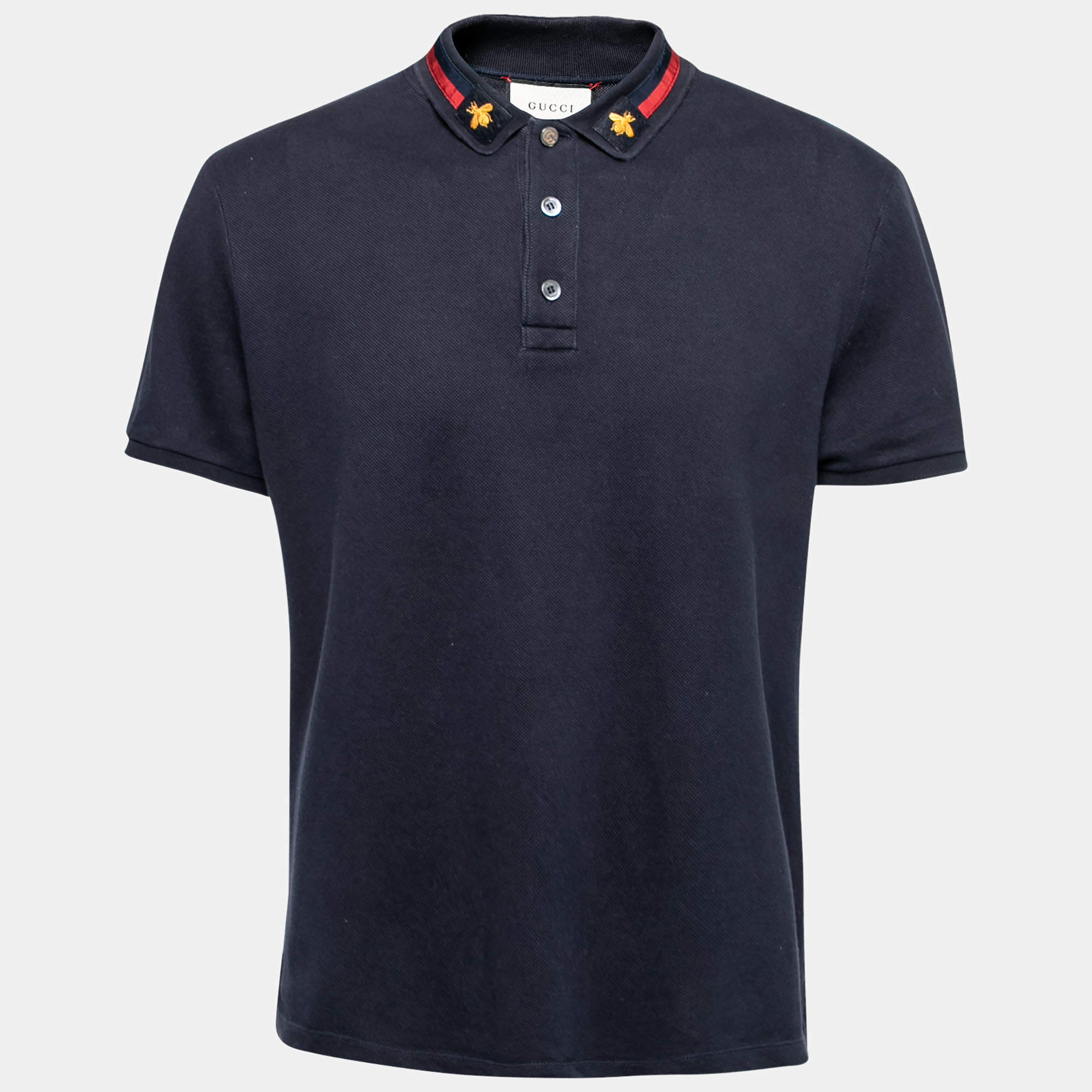 Gucci polo bee collar best sale