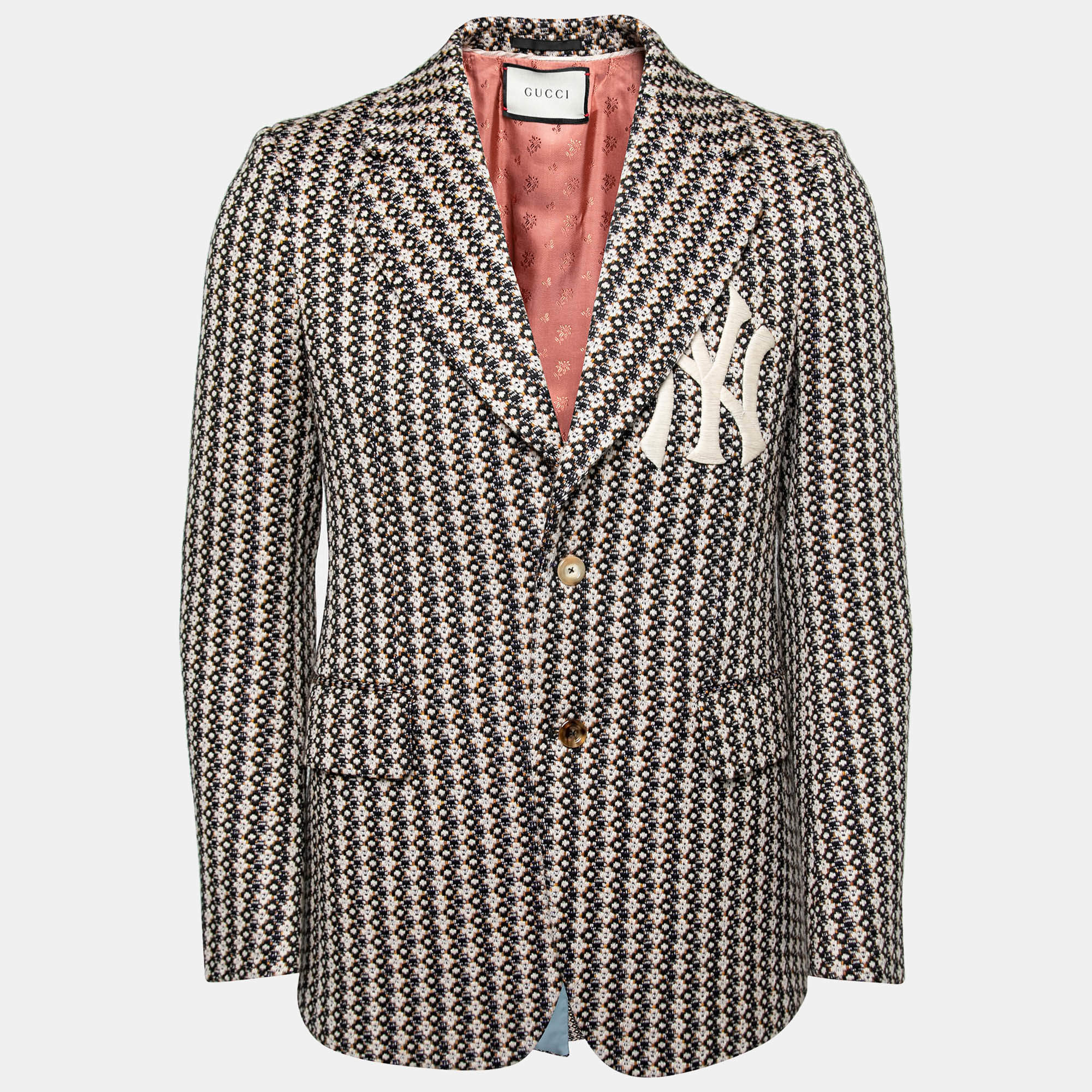 Gucci X NY Yankees Multicolor Tweed Logo Embroidered Jacket XS  