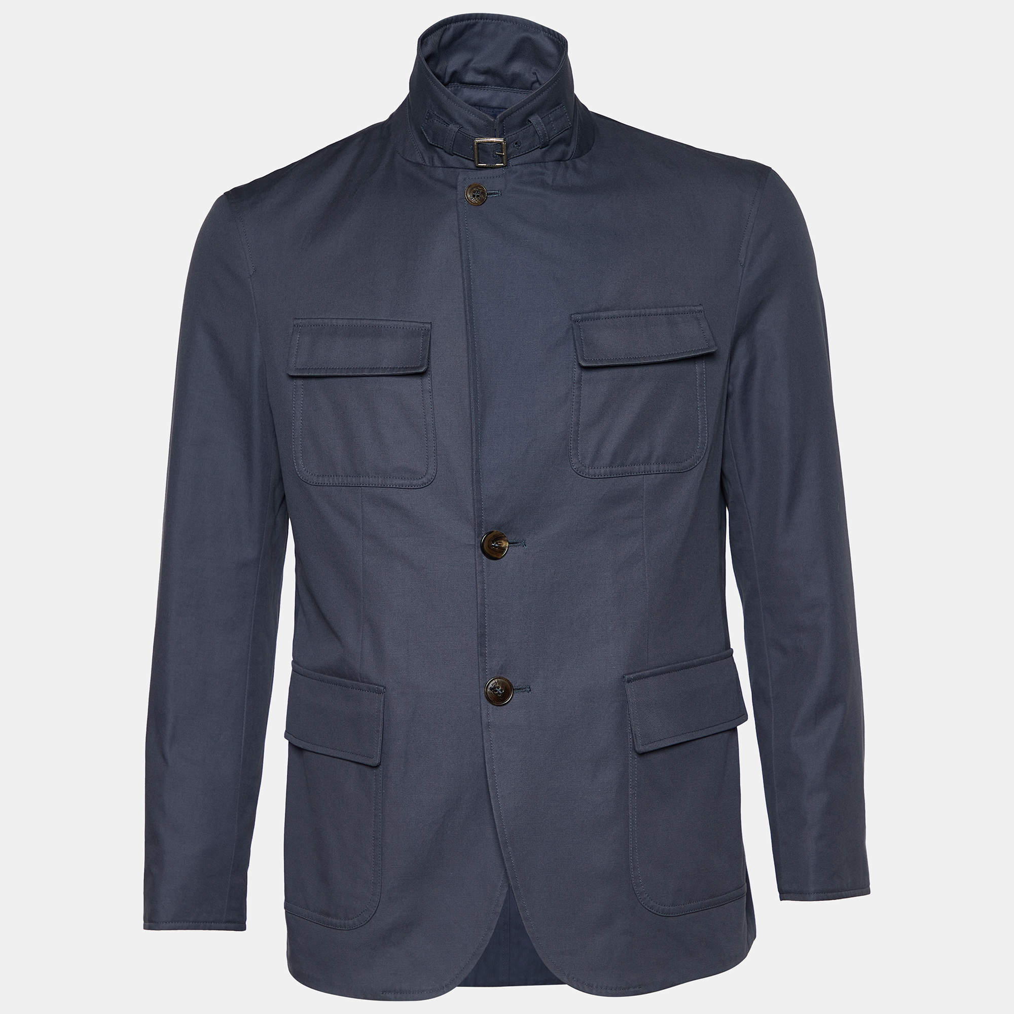 Gucci Blue Cotton Zip Front  Jacket M