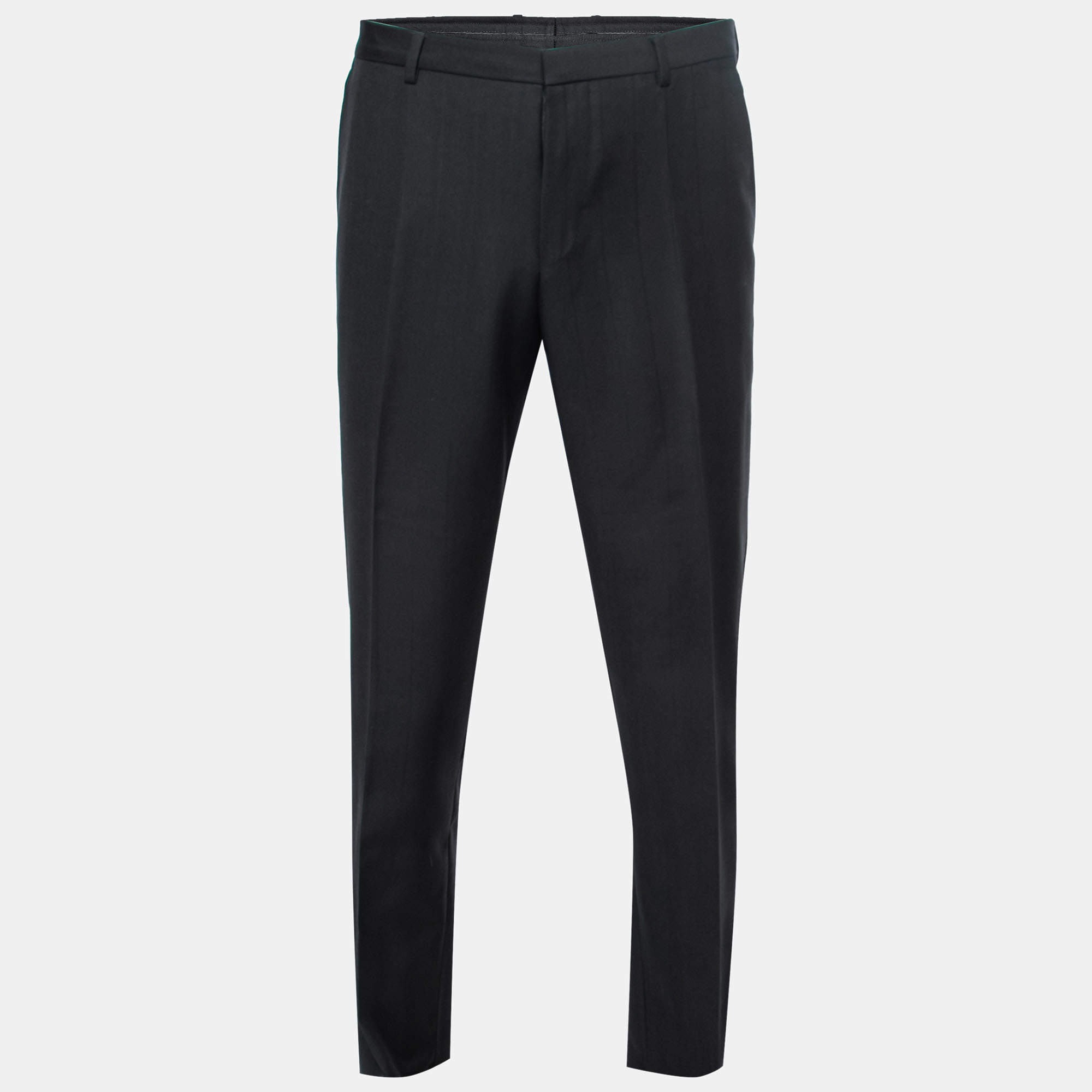 Gucci Black Wool Crepe Trousers L