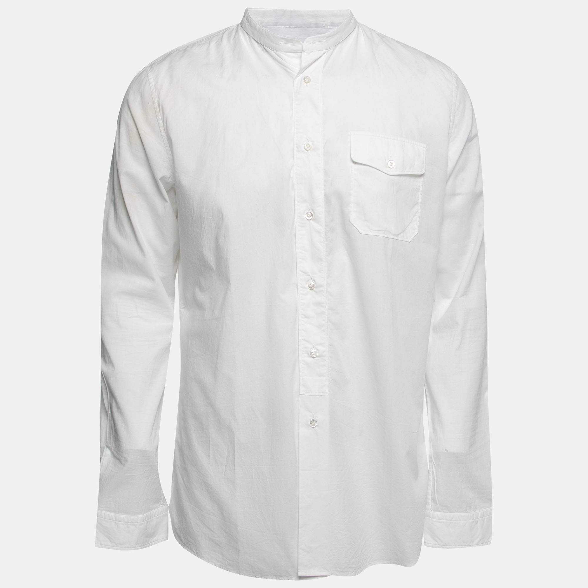 Gucci White Cotton Button Front Duke Shirt L