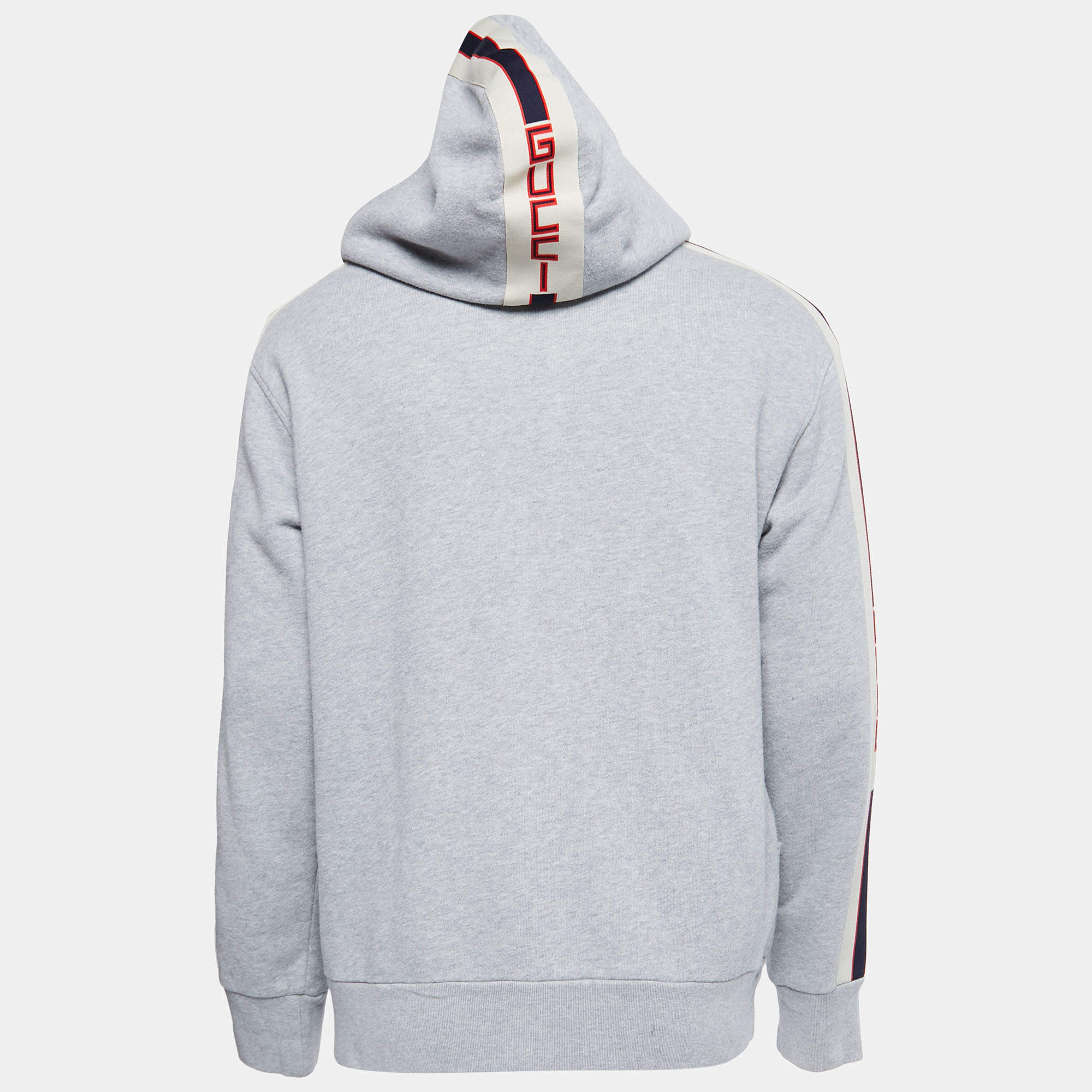 Logo web half-zip cotton jersey hoodie - Gucci - Men