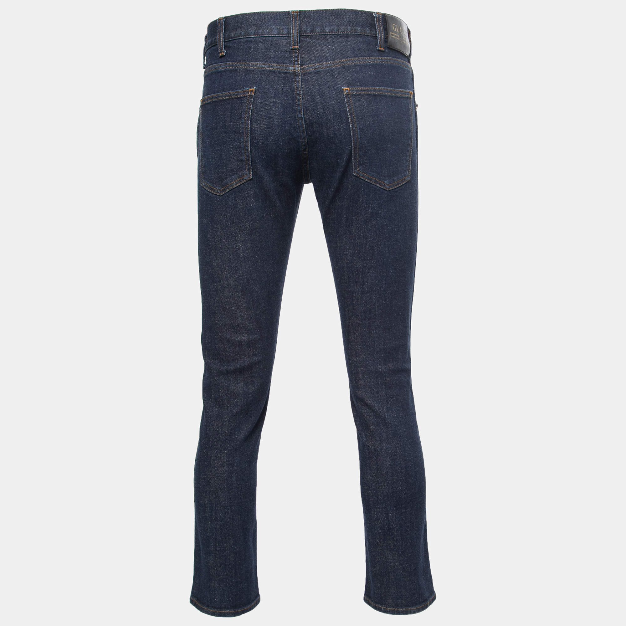 Gucci Blue Dark Wash Denim Tapered Jeans L / Waist: 35