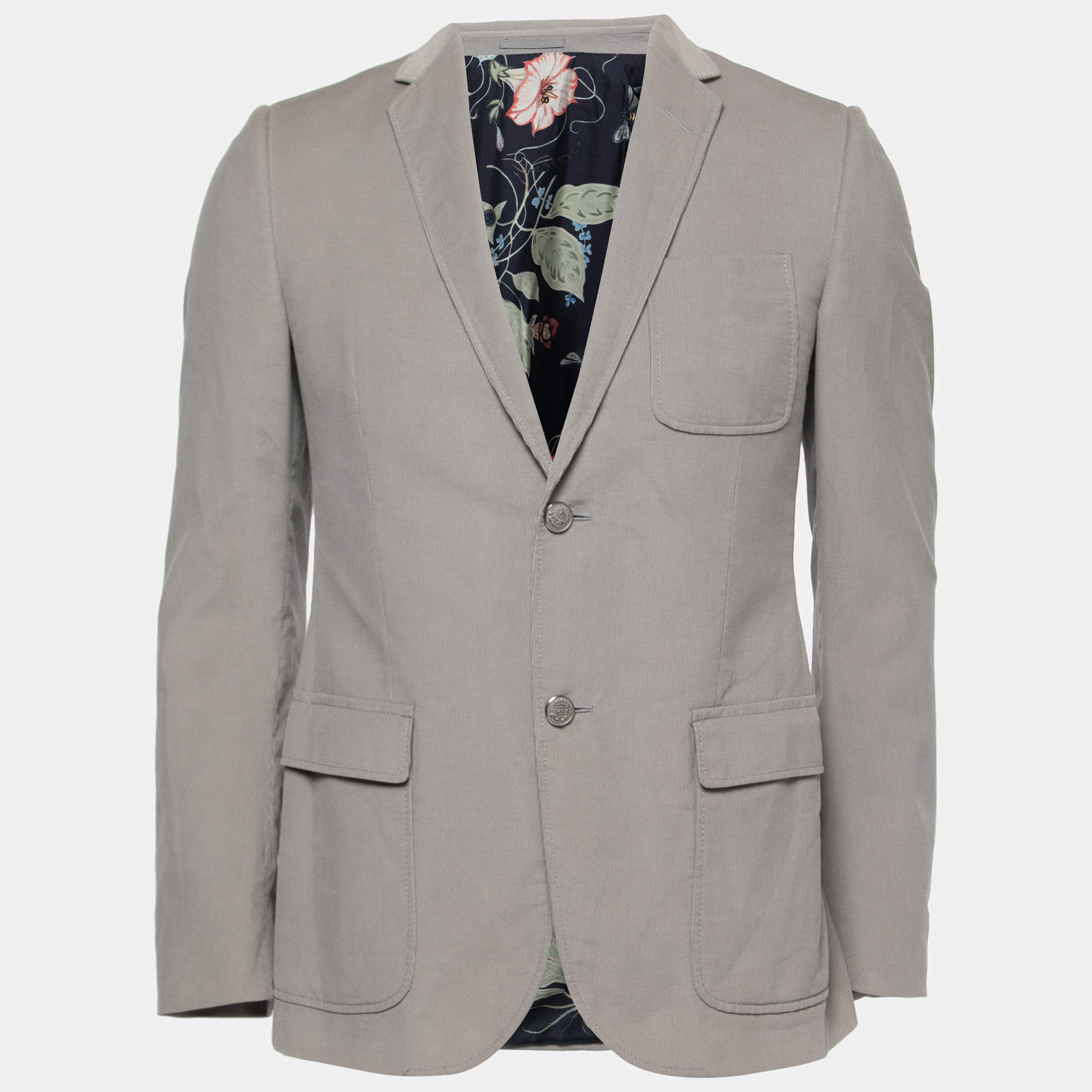 Gucci Grey Curduroy Double Buttoned Blazer S