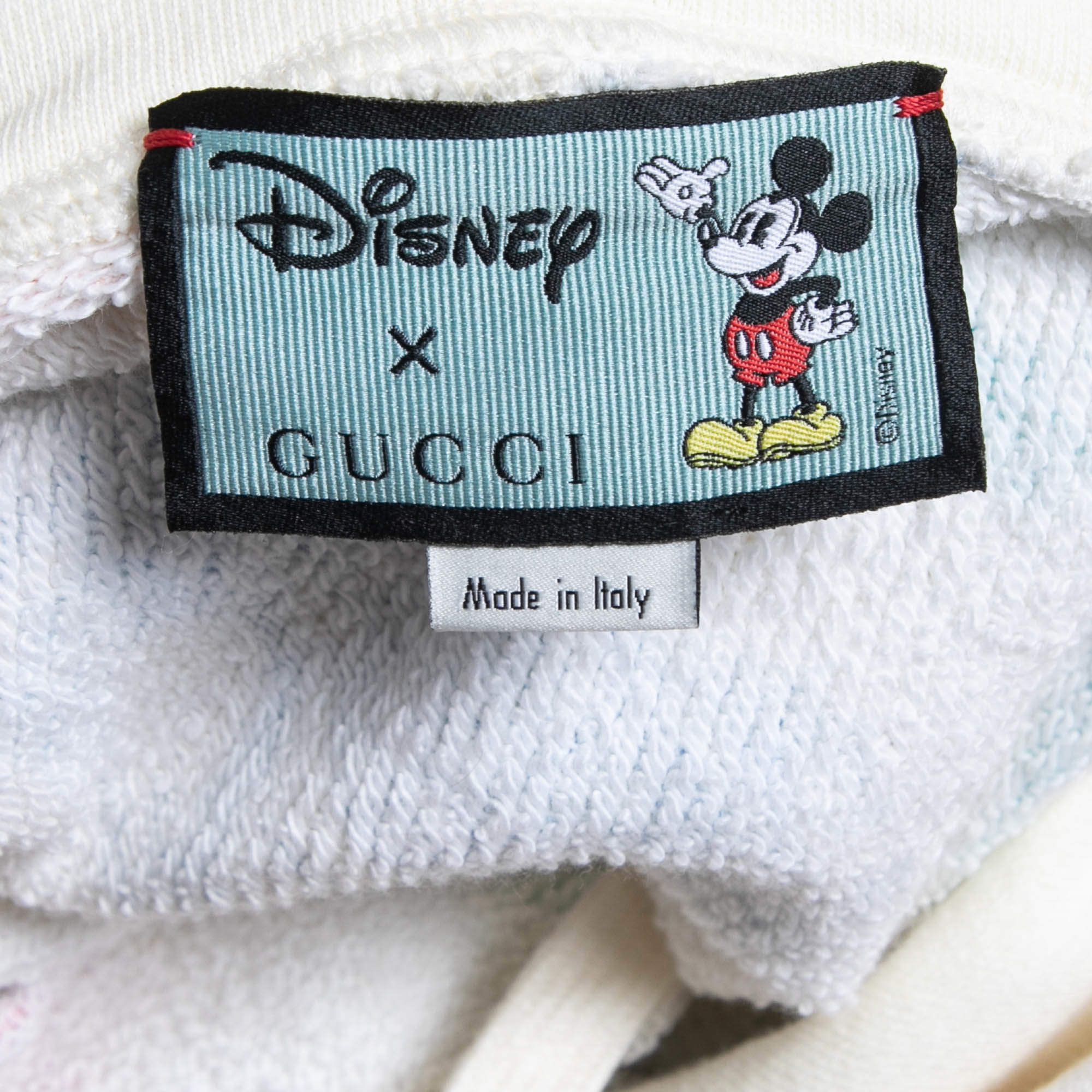 Gucci X Disney Cream Mickey Mouse Print Cotton Knit Hoodie XL