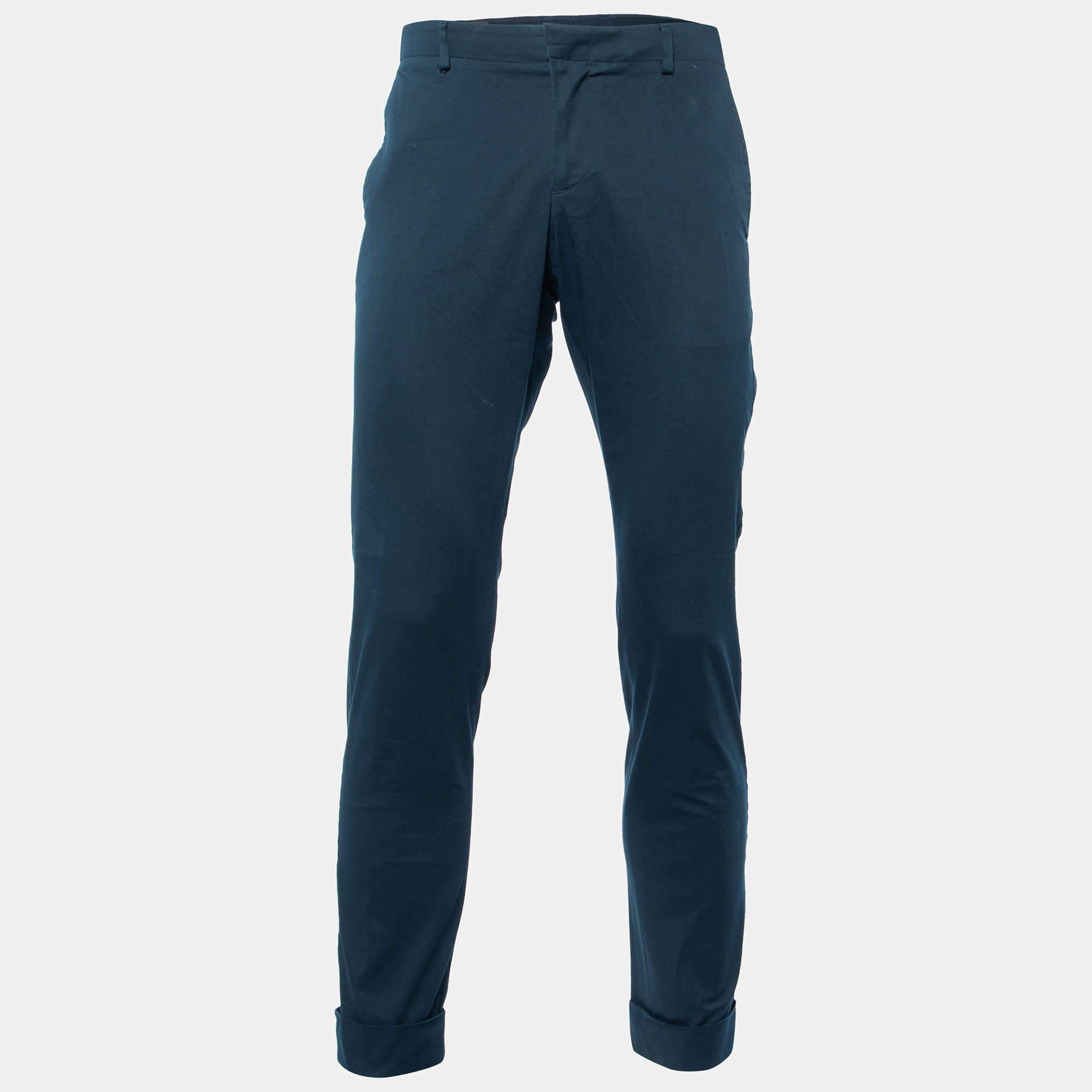 Gucci Midnight Blue Cotton Riding Tapered Trousers M