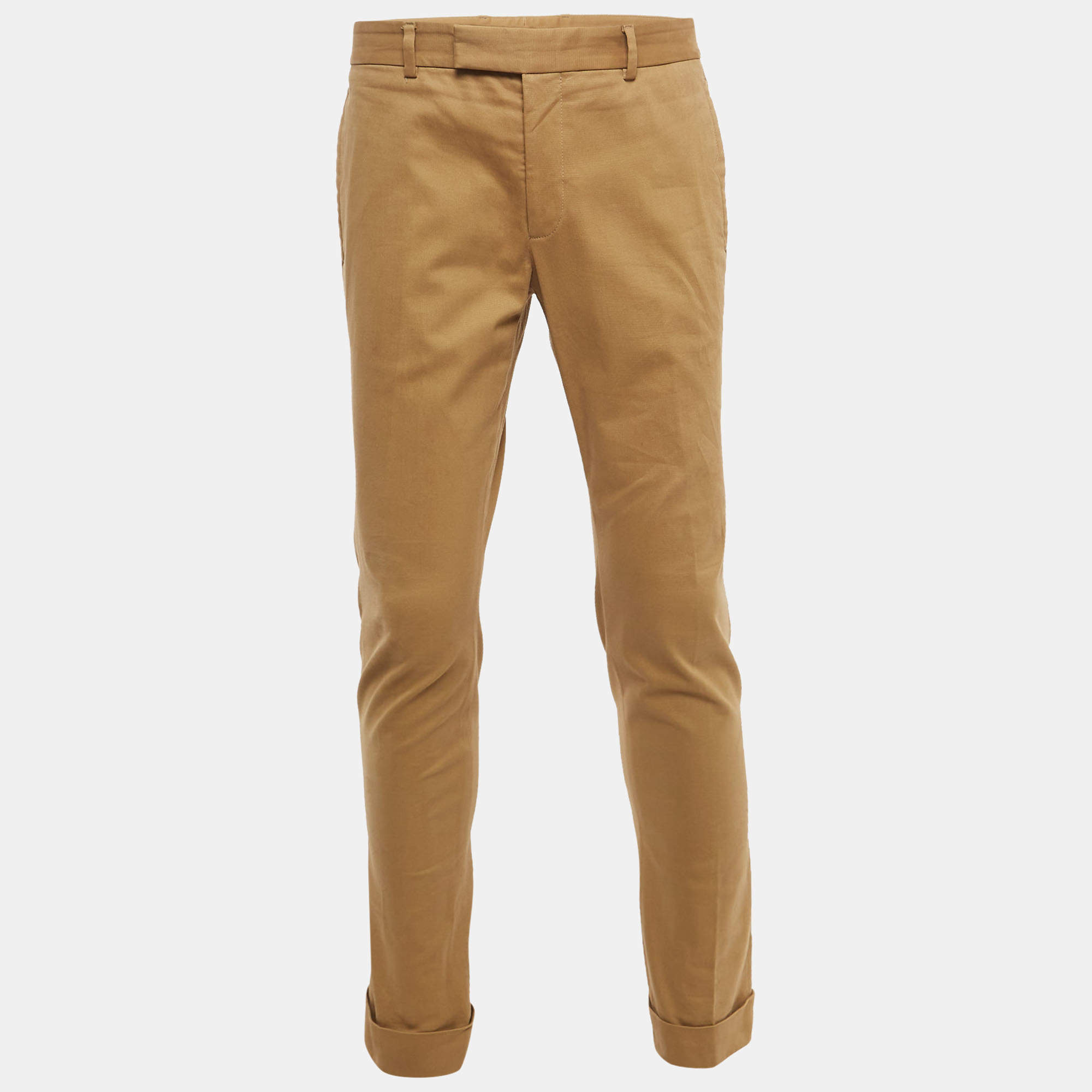Gucci Khaki Cotton Riding Tapered Trousers M