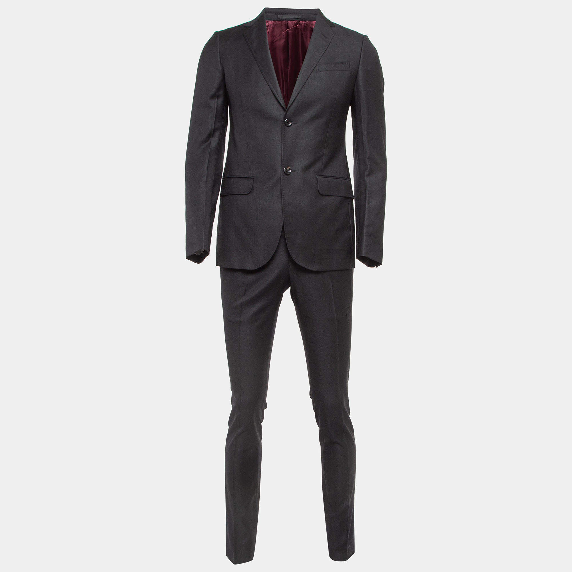 Pre Owned Gucci Black Single Breasted Suit XS