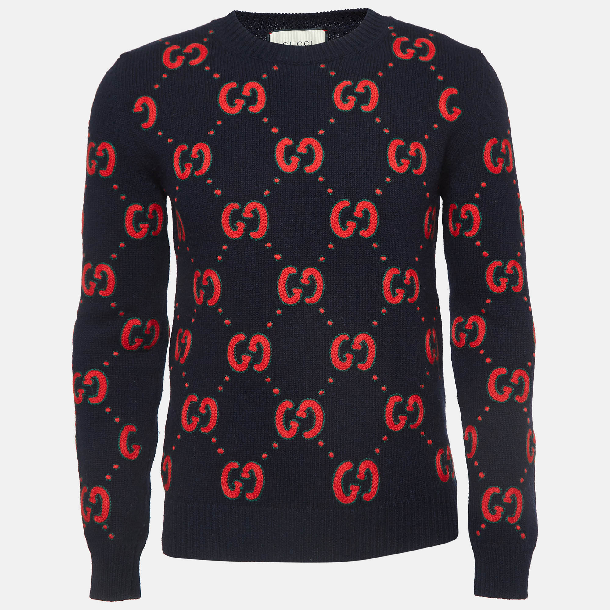 Gucci Blue Knit Animalium Sweater XS
