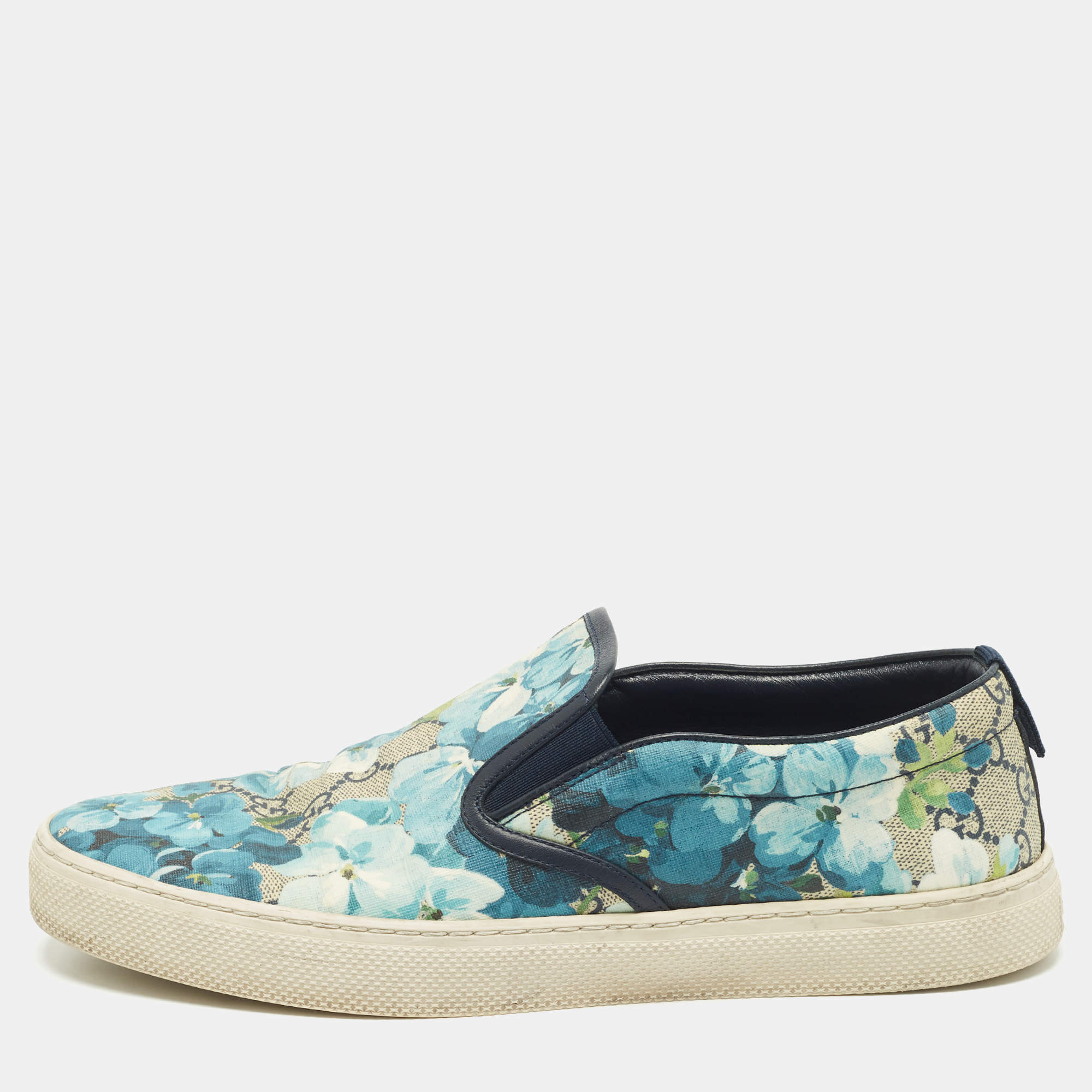 Pre Owned Gucci Multicolor GG Coated Canvas Slip On Sneakers Size 43.5